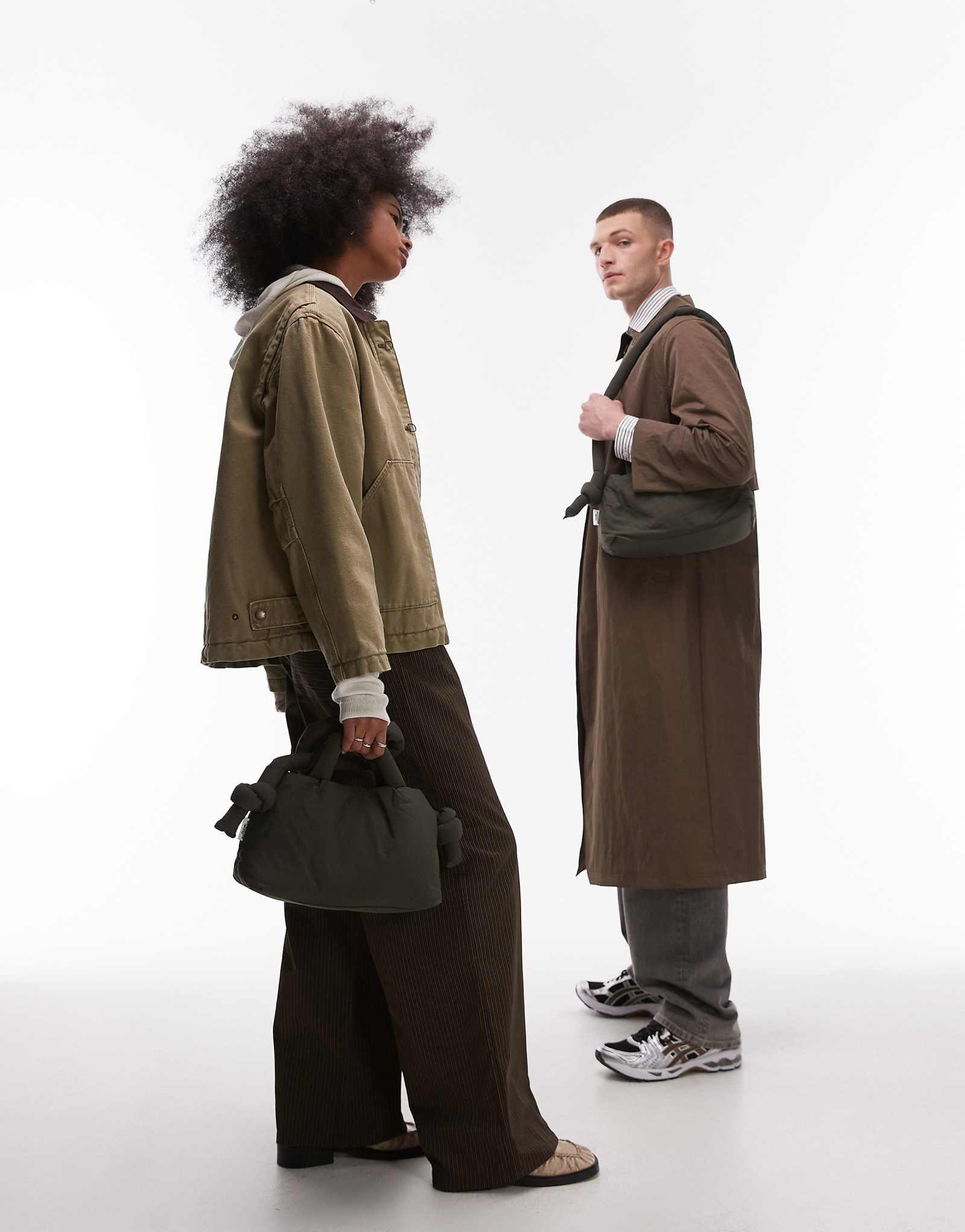 Многофункциональная сумка OLEND Ona mini из мягкого нейлона через плечо цвета хаки