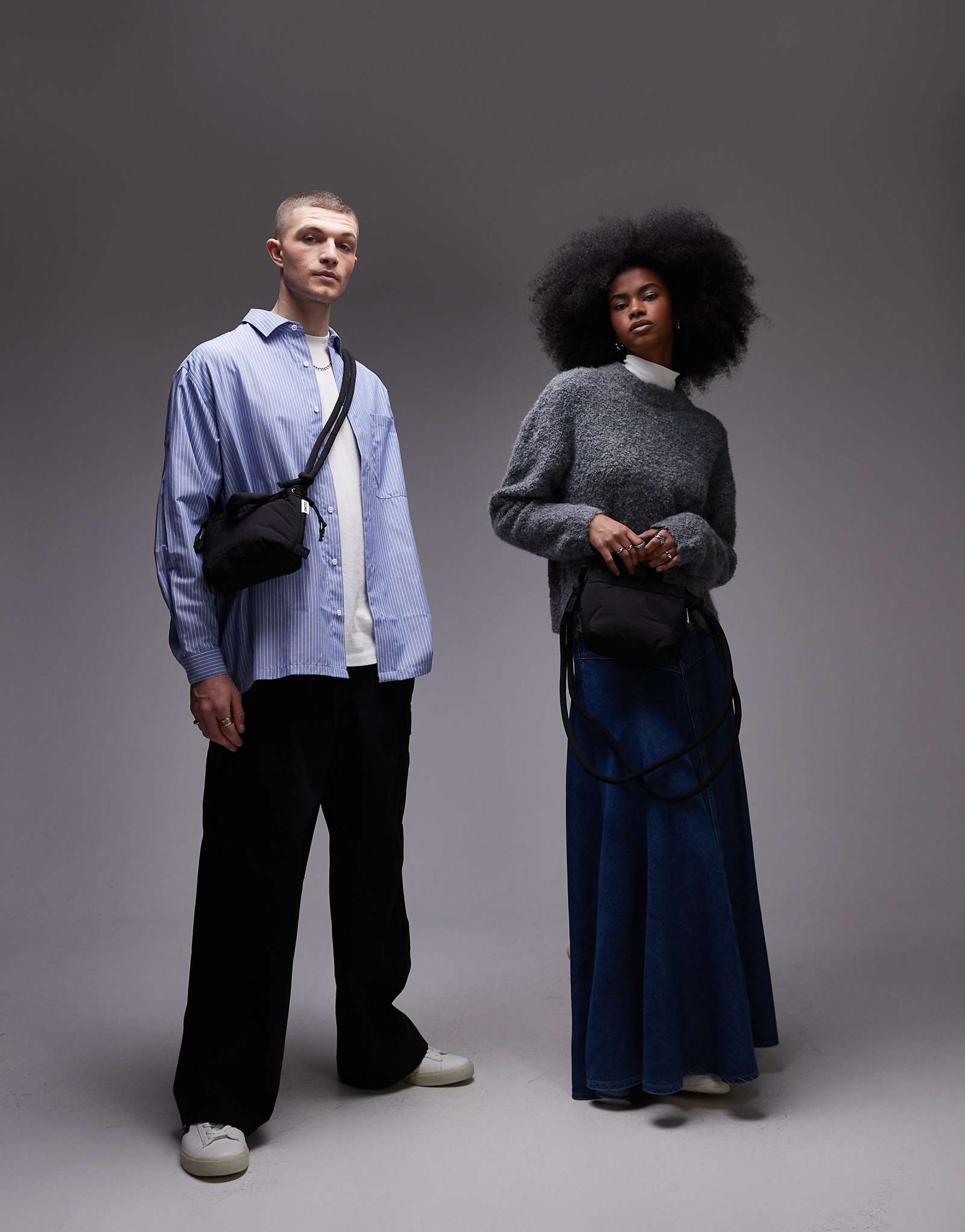 Многофункциональная сумка через плечо из мягкого нейлона OLEND Ona micro черного цвета