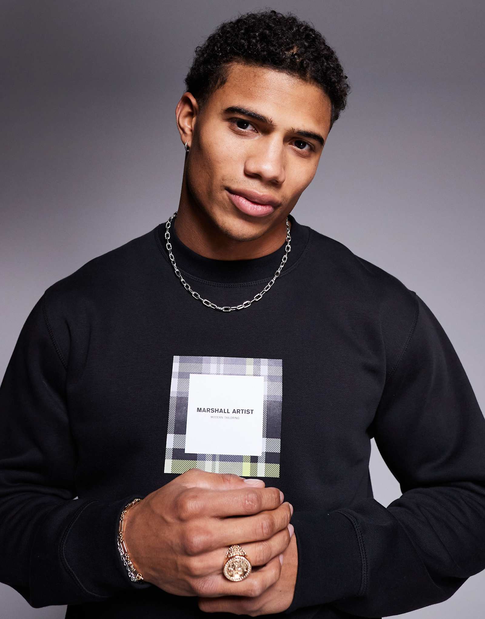 Клетчатая толстовка Marshall Artist carter черного цвета 16790₽