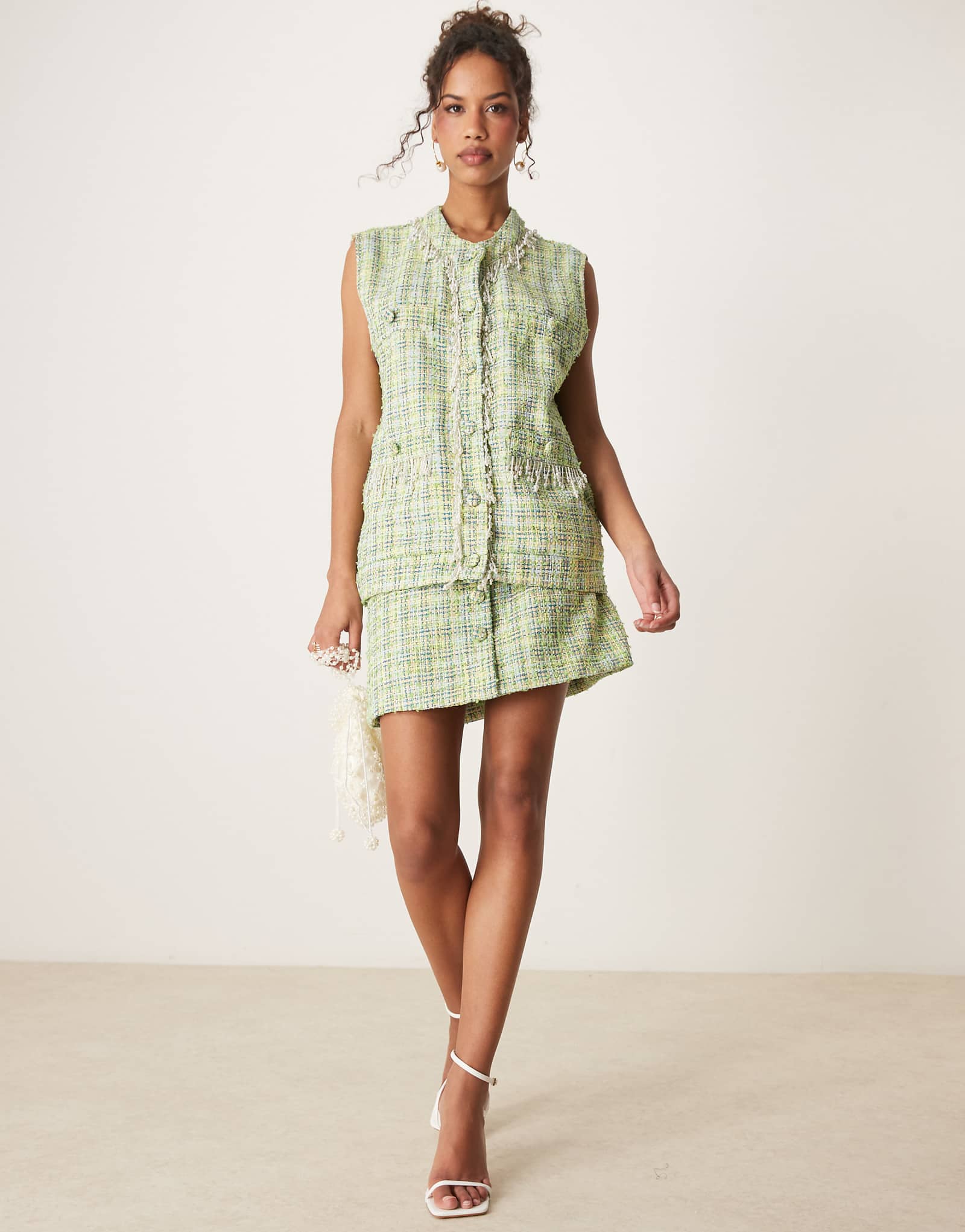 Твидовая мини-юбка Sister Jane зеленого цвета - часть комплекта 12790₽