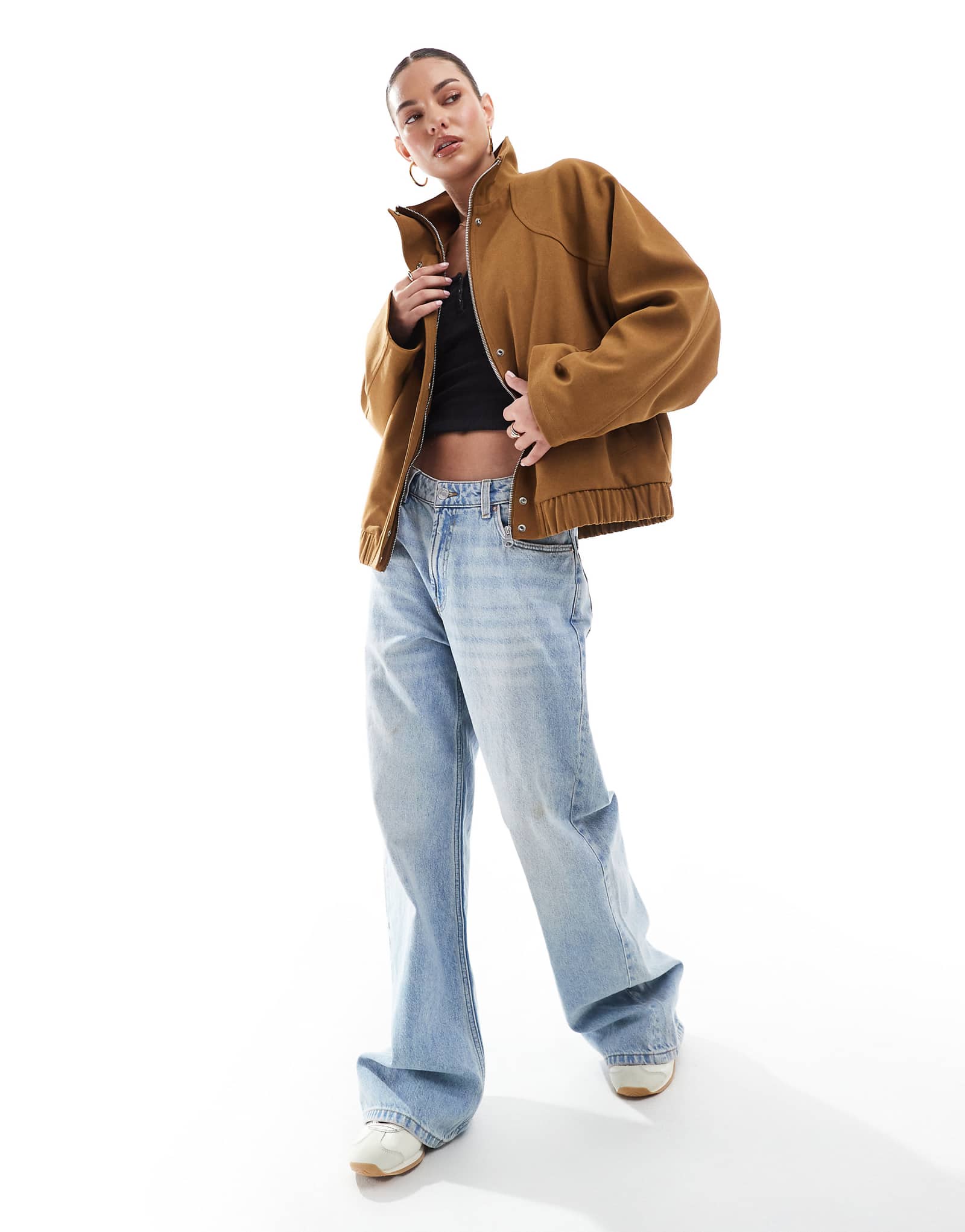 Куртка для папы из искусственной замши Pull-Bear коричневого цвета 8190₽