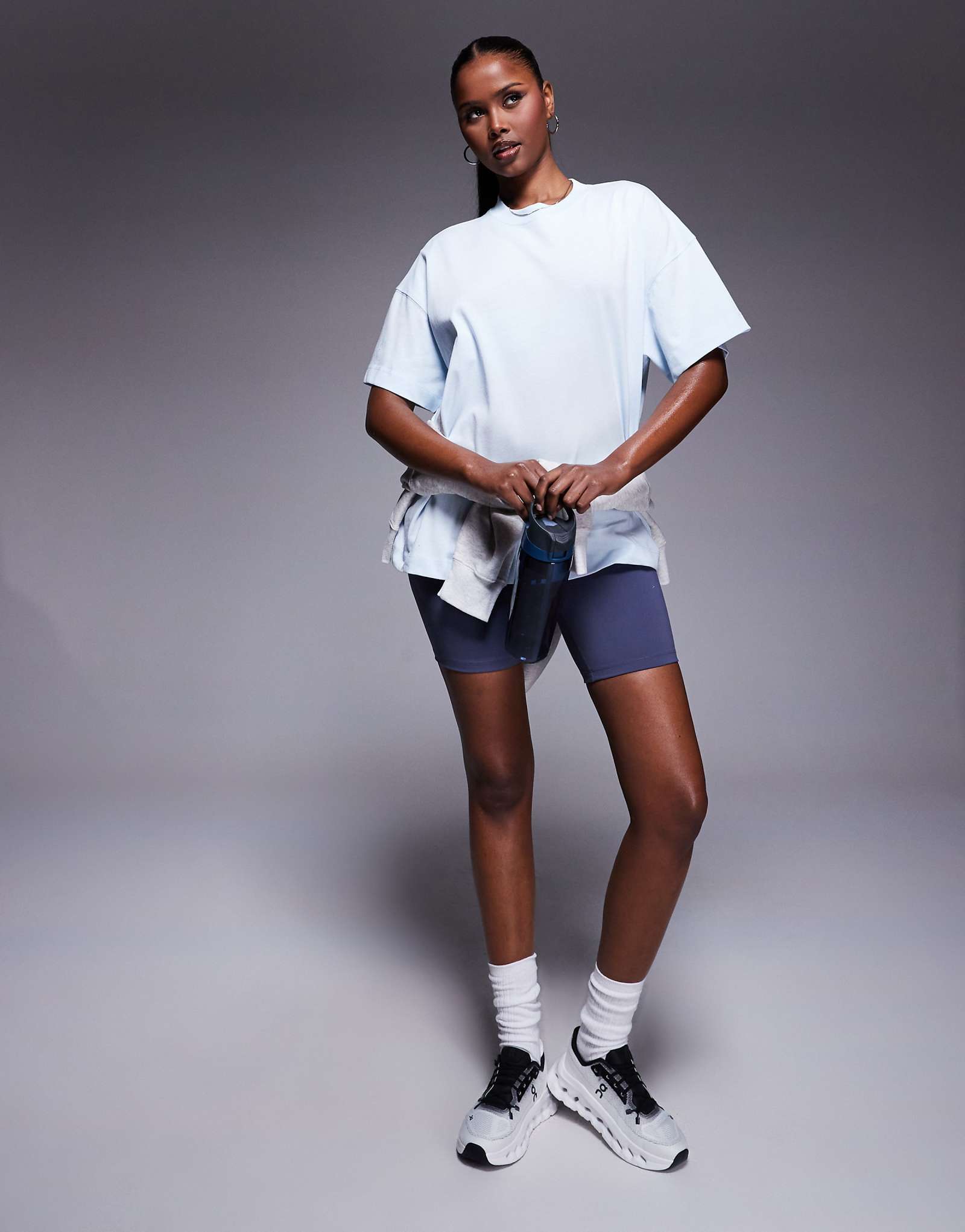 4505 Icon облегающая хлопковая футболка из плотного хлопка с быстросохнущим покрытием светло-голубого цвета 3590₽