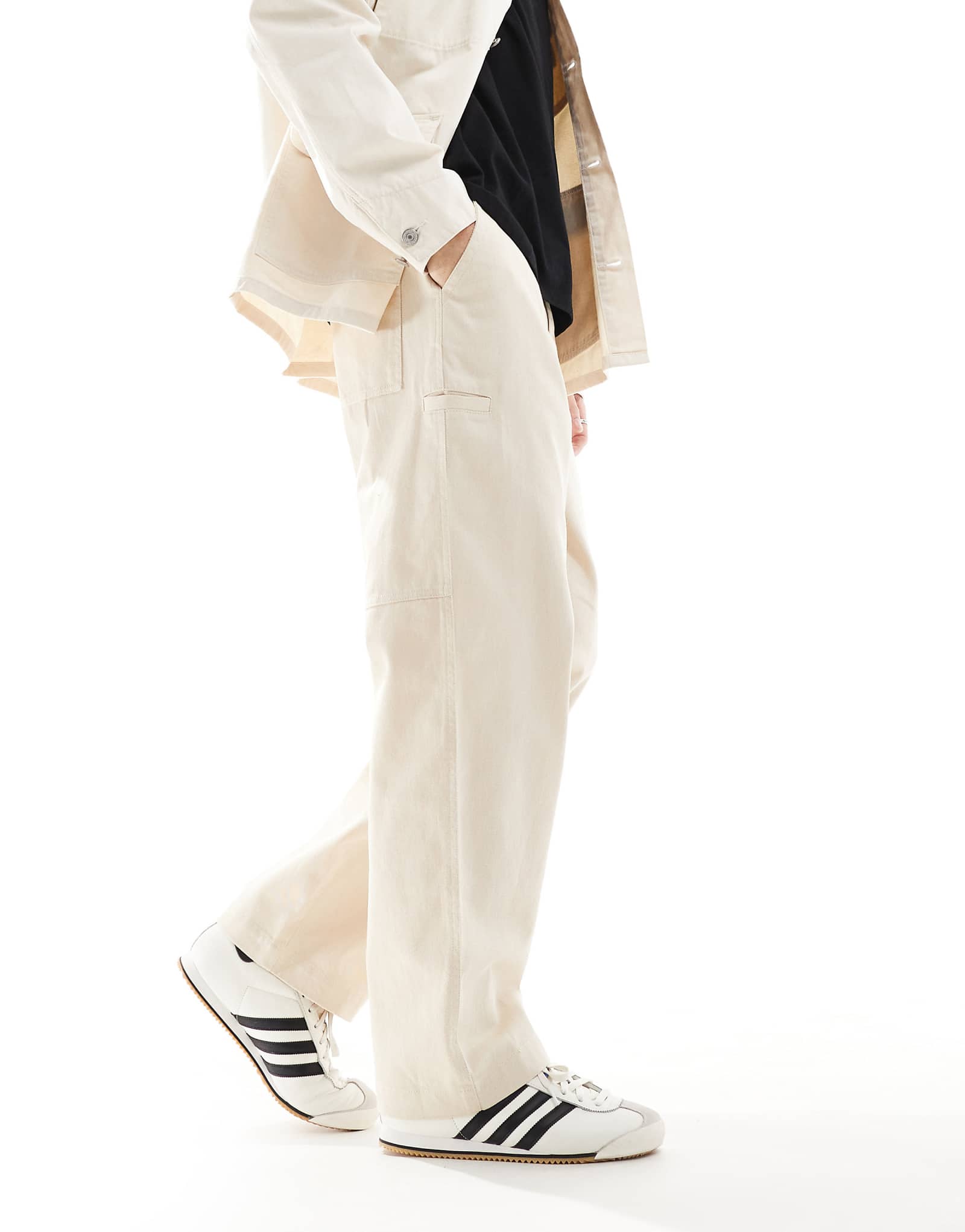 Брюки Parlez Albion на пуговицах бежевого цвета