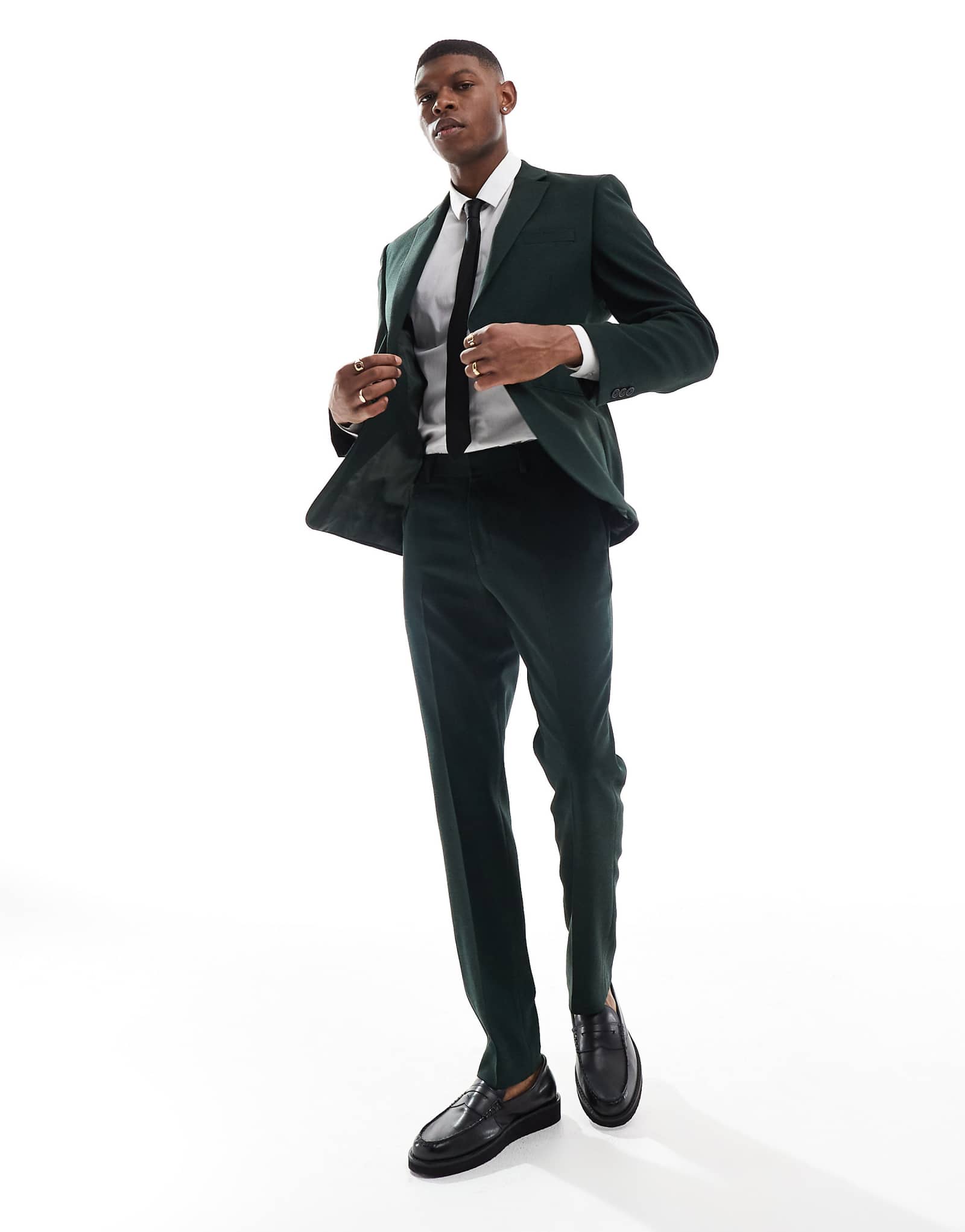 Дизайнерские брюки-скинни для свадебного костюма ASOS DESIGN зеленого цвета 7690₽