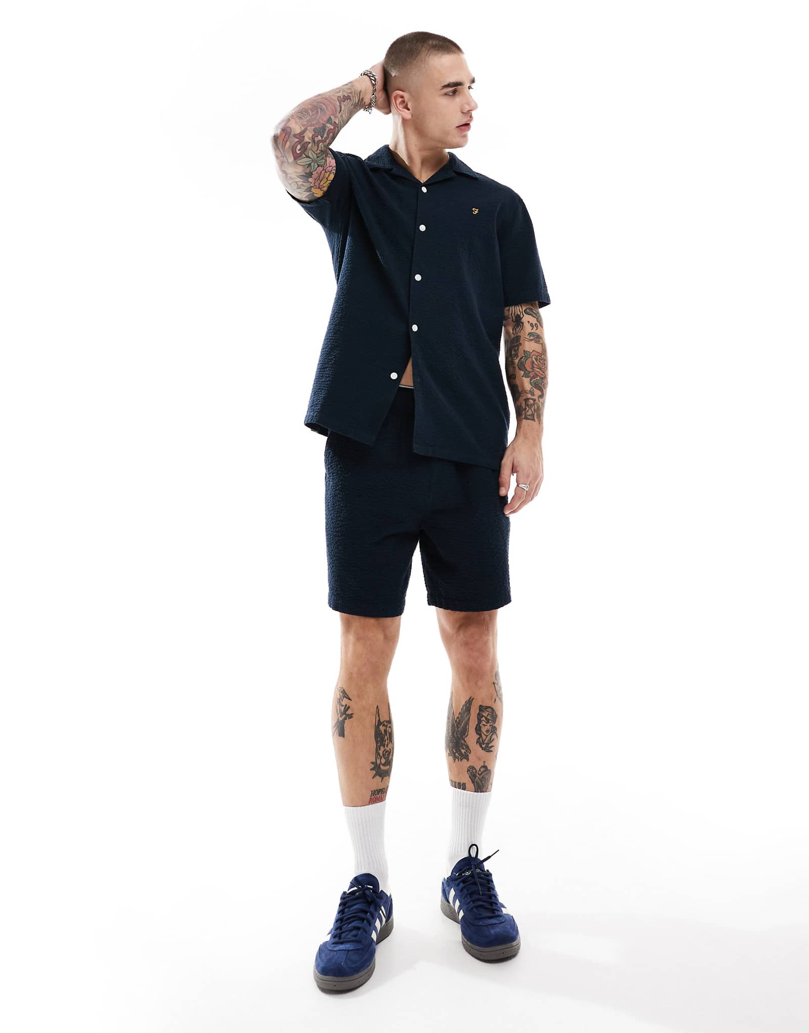 Шорты в полоску от Farah redwald темно-синего цвета - часть комплекта 13690₽