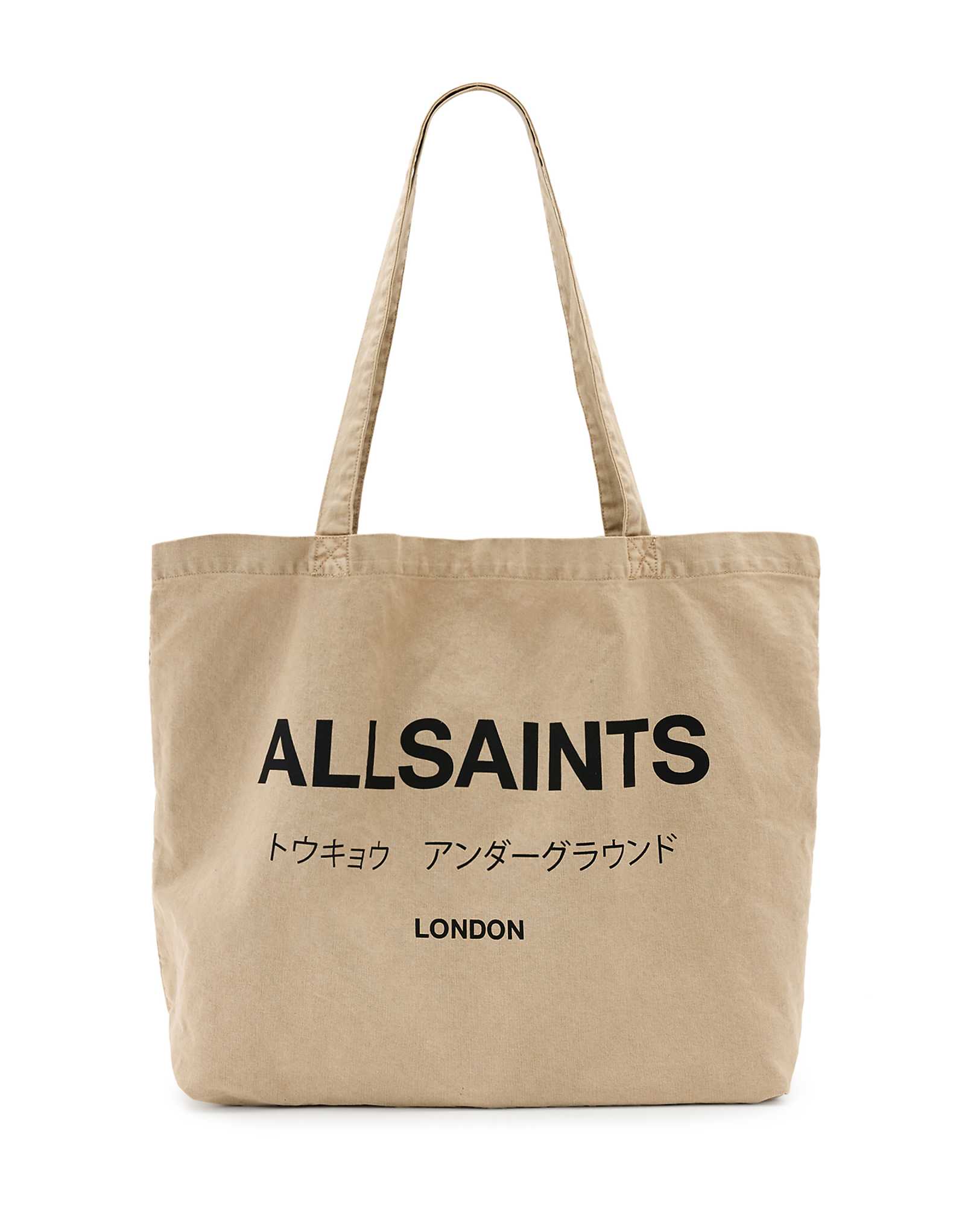 Сумка-тоут для покупок AllSaints Underground унисекс цвета ириски коричневого цвета 9190₽