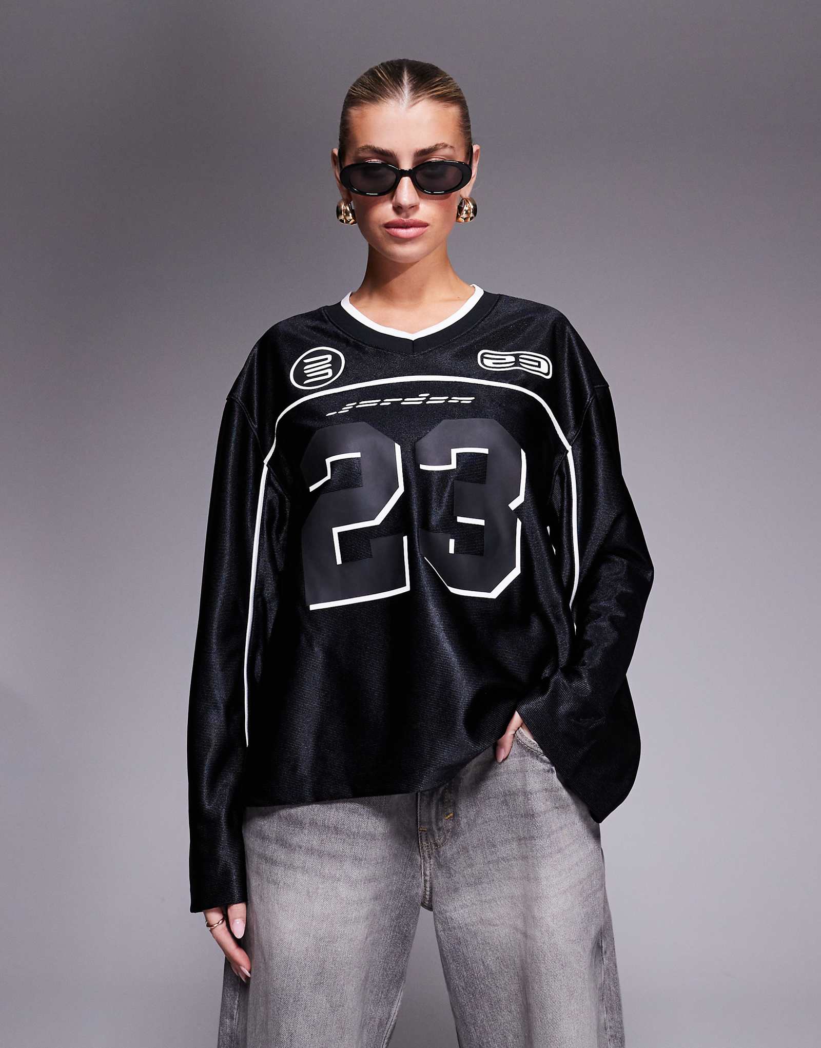 Черный трикотажный топ Jordan с длинным рукавом 14590₽