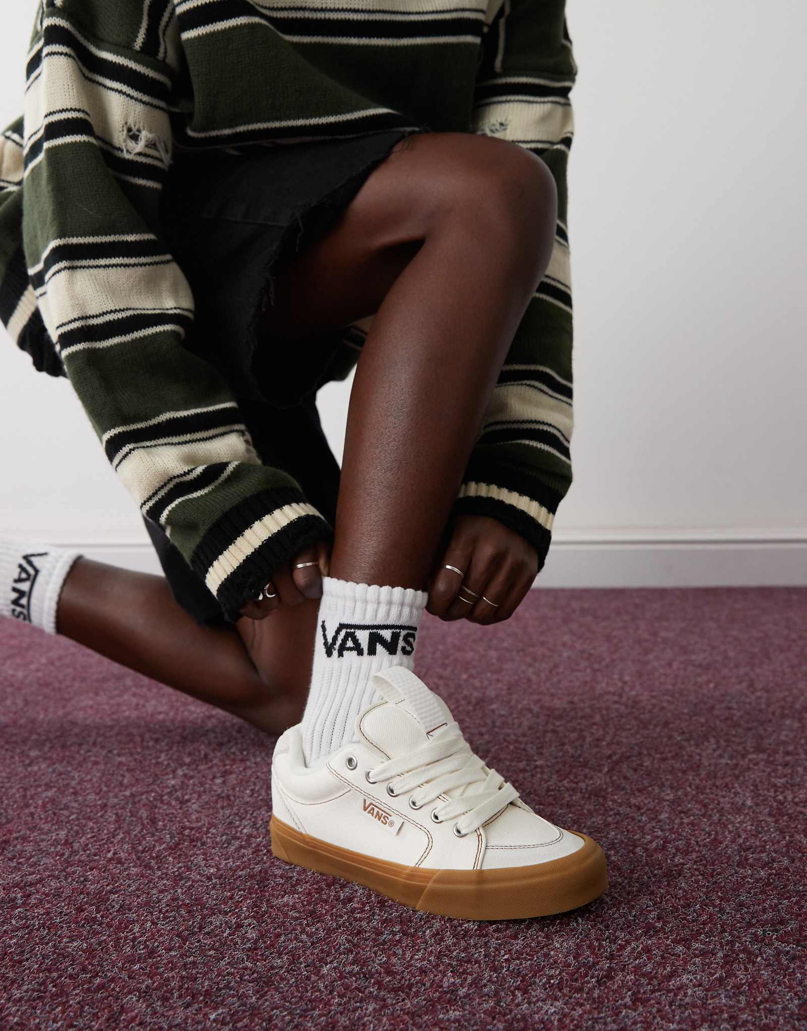 Джинсовые кроссовки Vans Chukka Push зефирно-белого цвета