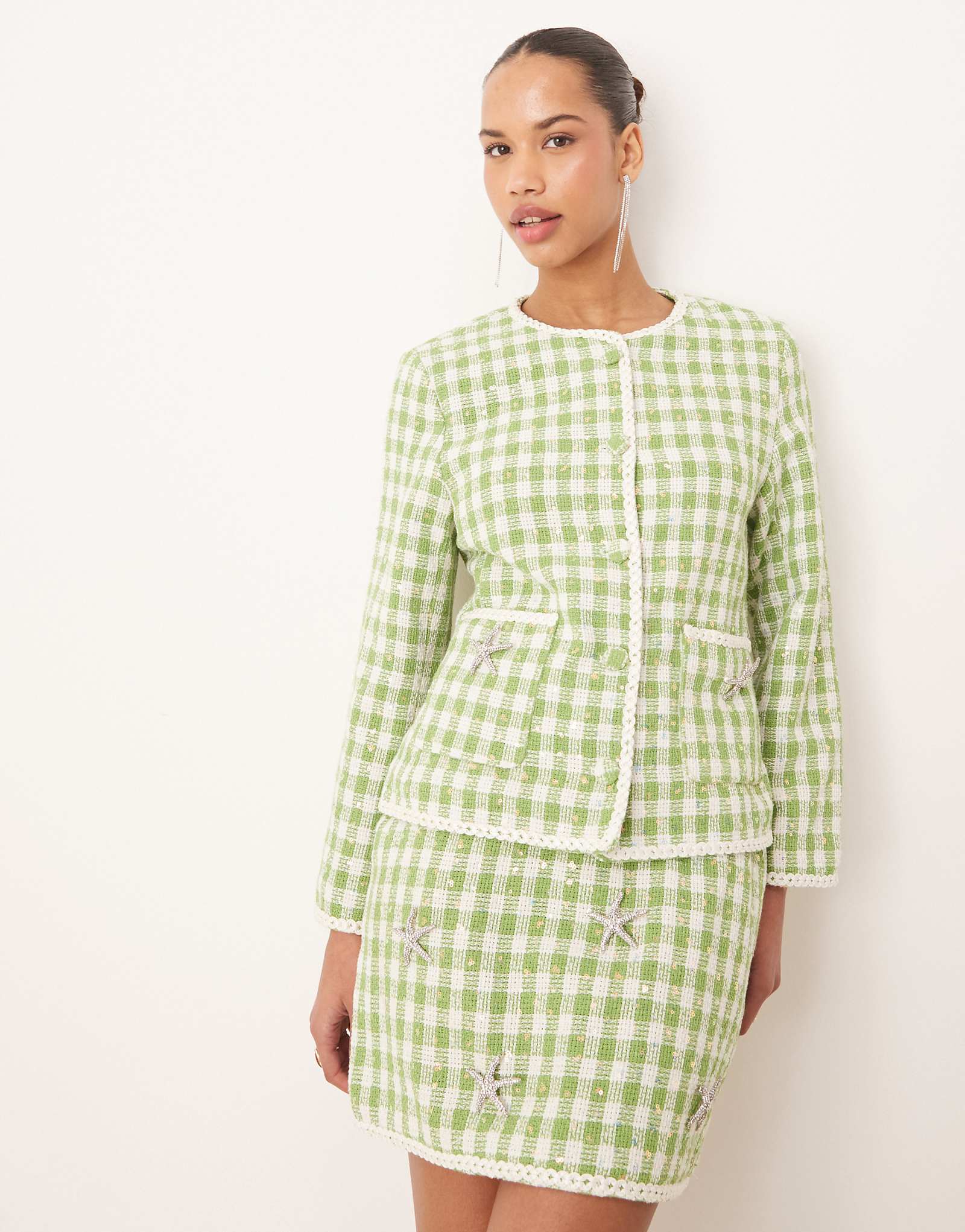 Твидовый жакет Dream Sister Jane зеленого цвета - часть комплекта