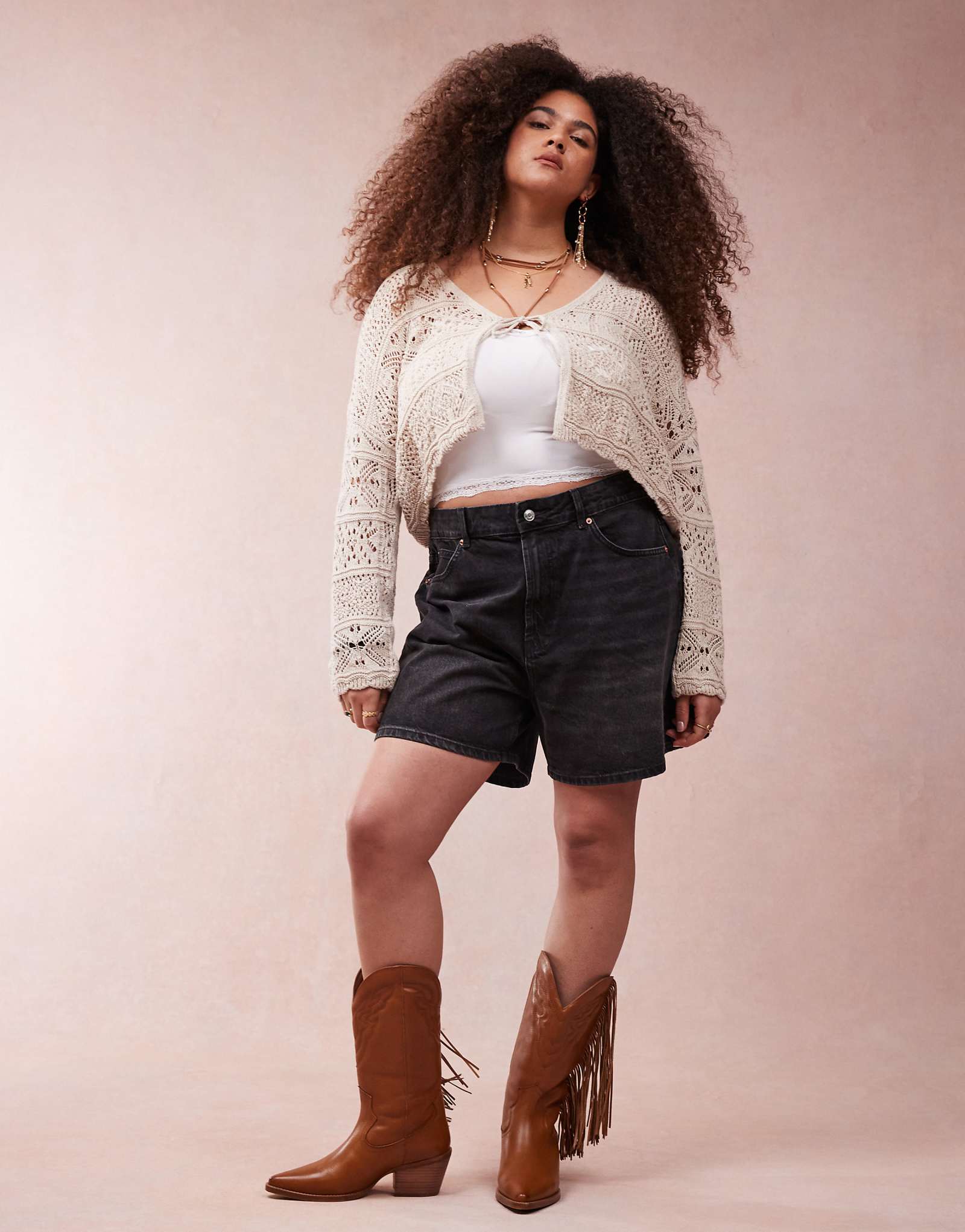 Джинсовые шорты для папы ASOS DESIGN Curve черного цвета, которые можно стирать