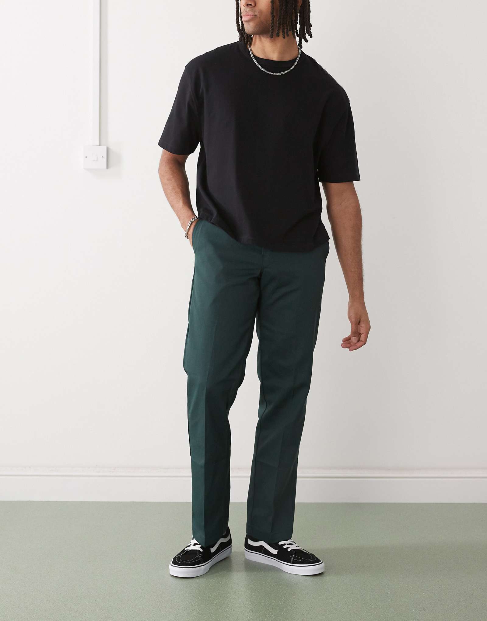 Оригинальные саржевые брюки Dickies 874 оливково-зеленого цвета