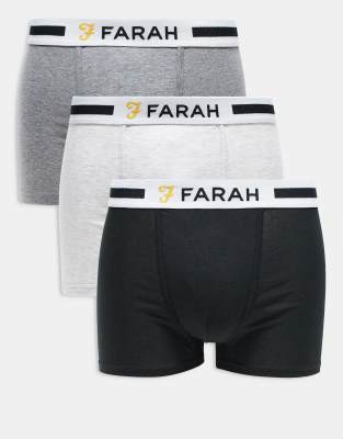 Боксеры Farah 3pack черного и серого цветов