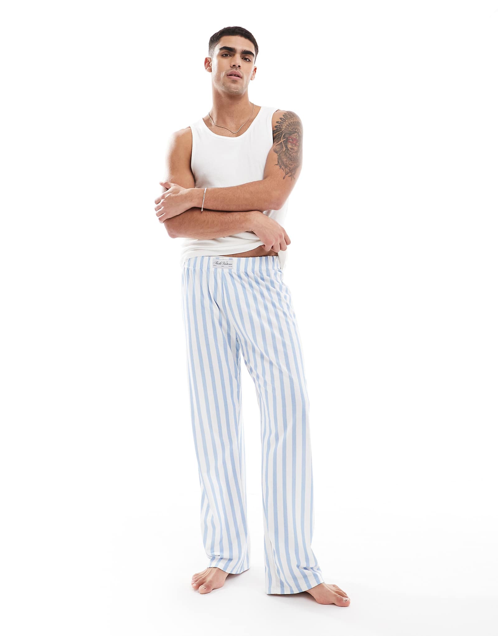 Дизайнерские брюки ASOS для отдыха в полоску темно-синего цвета 3790₽