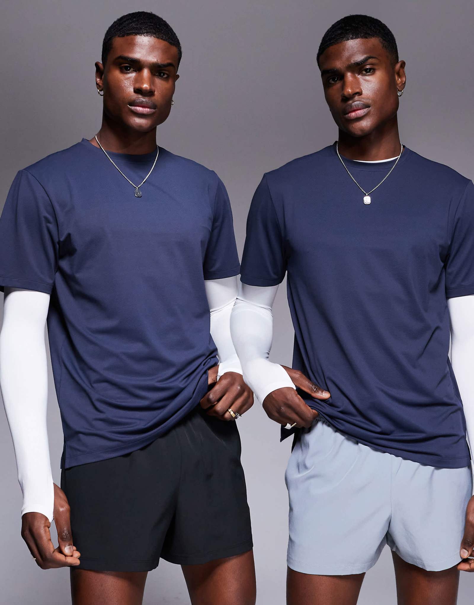 4505 Icon 3-дюймовые быстросохнущие шорты для бега с карманом для телефона на спине, 2 упаковки, черного и светло-голубого цветов