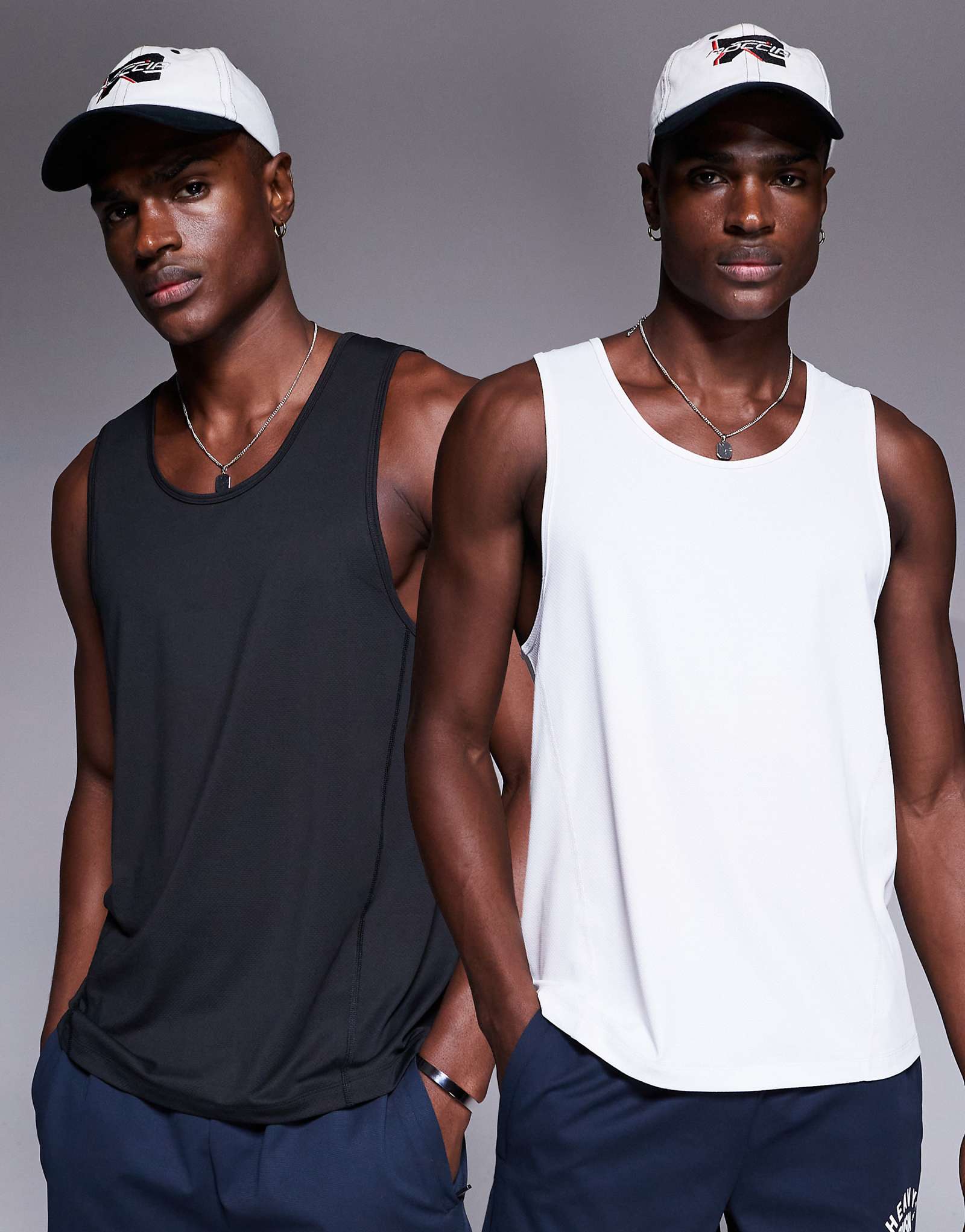 4505 Быстросохнущая тренировочная майка Icon с застежкой-молнией на спине, 2 шт., черно-белая