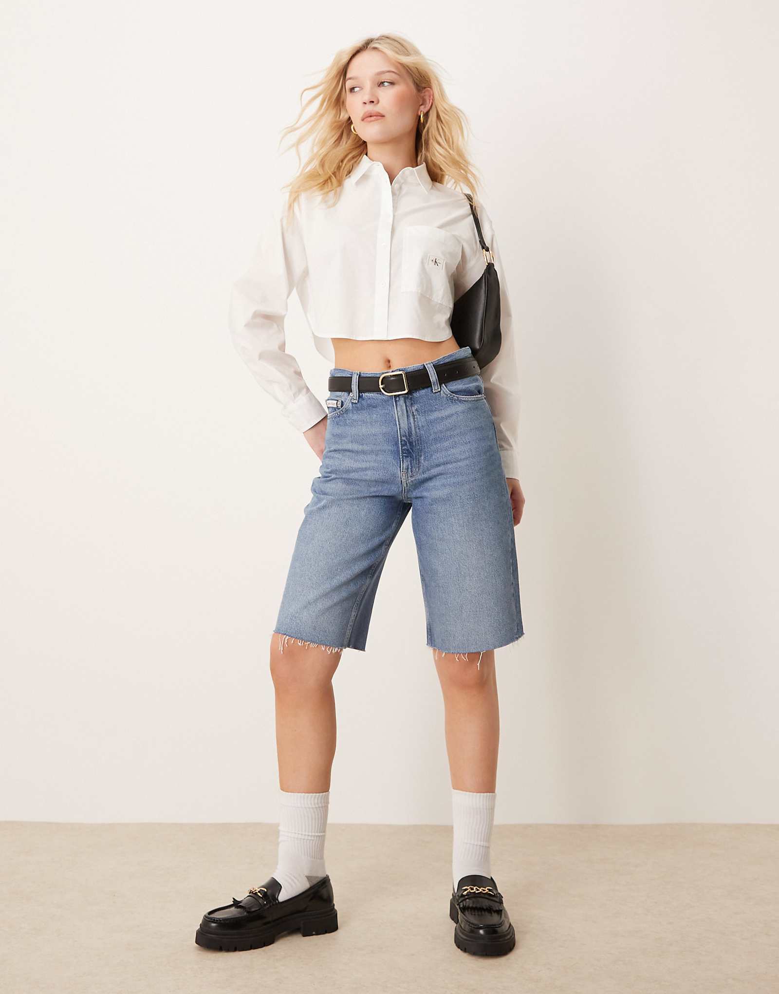 Удлиненные бермуды Calvin Klein Jeans с легкой стиркой