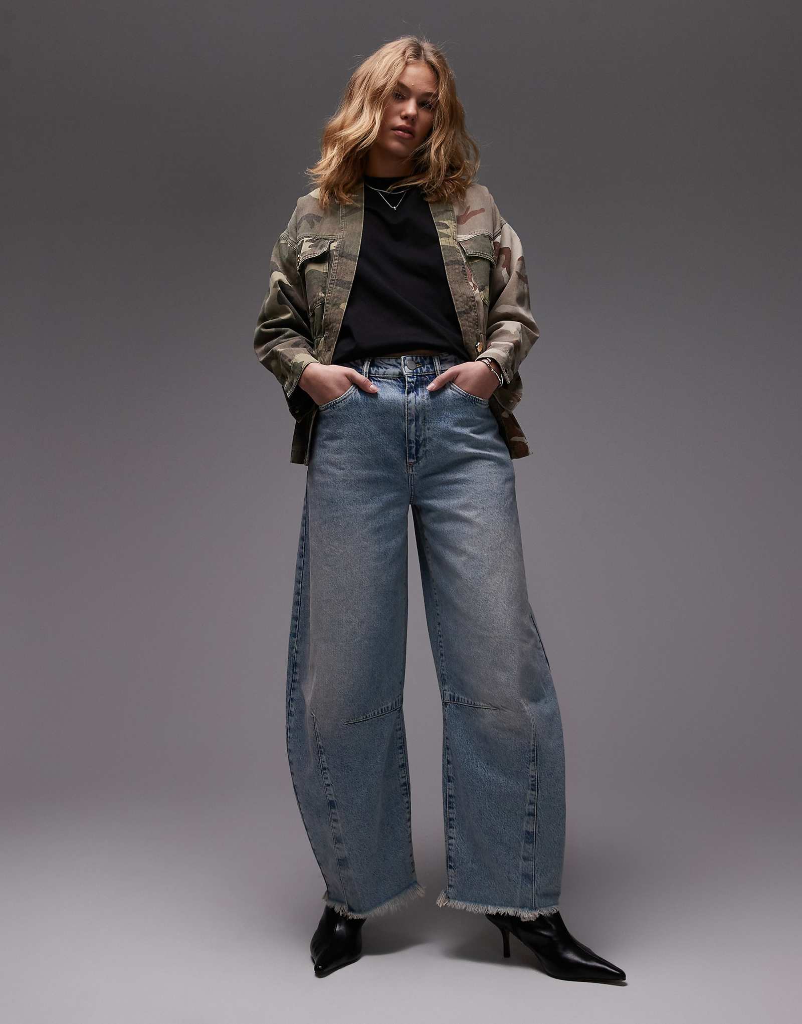 Джинсы Jett barrel leg от AllSaints светло-индиго 18190₽