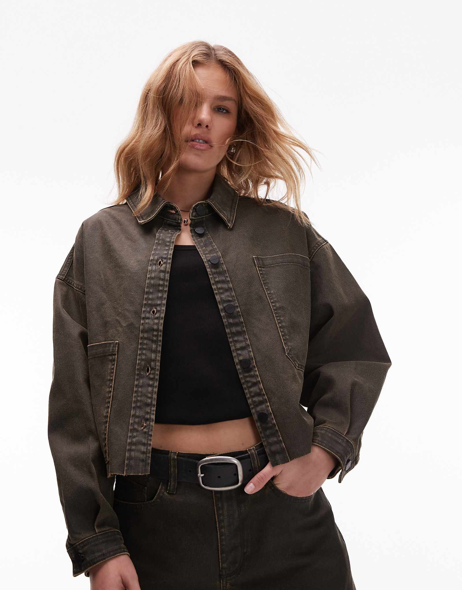 Джинсовая куртка AllSaints Nicky черного цвета 38390₽