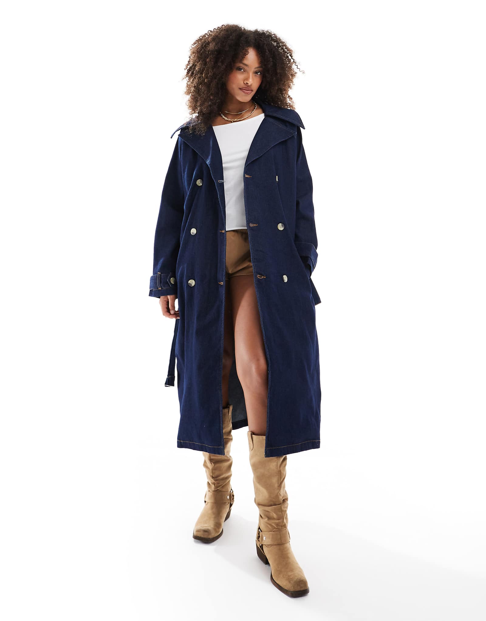 Джинсовый плащ Мисс Селфридж в западном стиле