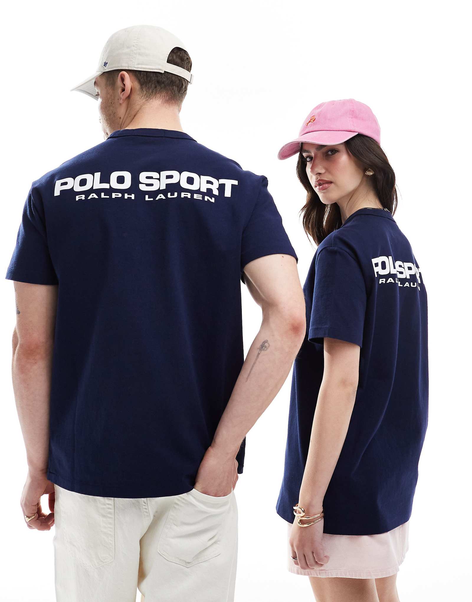 Футболка Polo Ralph Lauren Sport capsule унисекс с принтом логотипа спереди и сзади в тяжелом весе темно-синего цвета 9790₽
