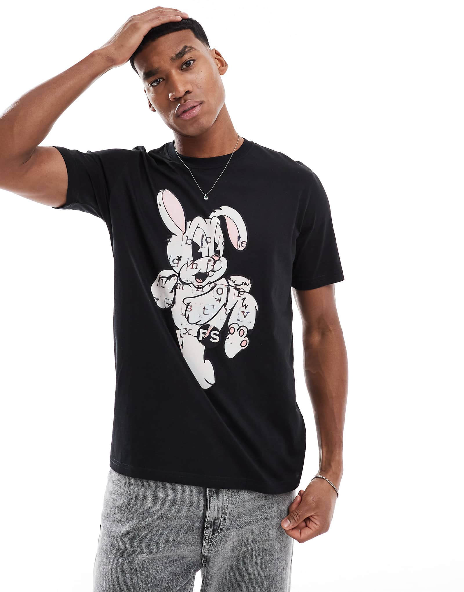 Футболка с логотипом PS Paul Smith bunny print черного цвета 19390₽