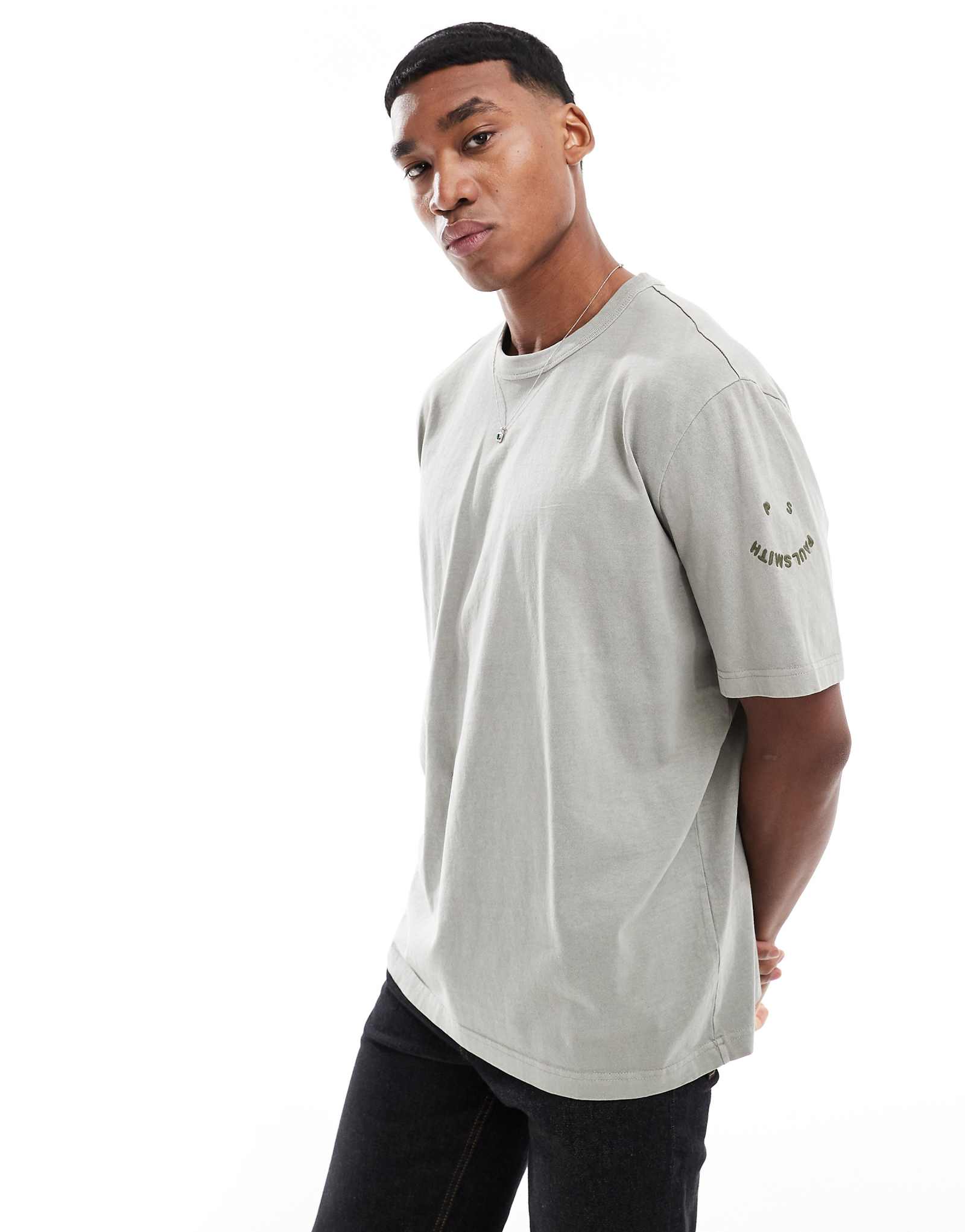 Футболка с логотипом PS Paul Smith happy цвета хаки 14590₽