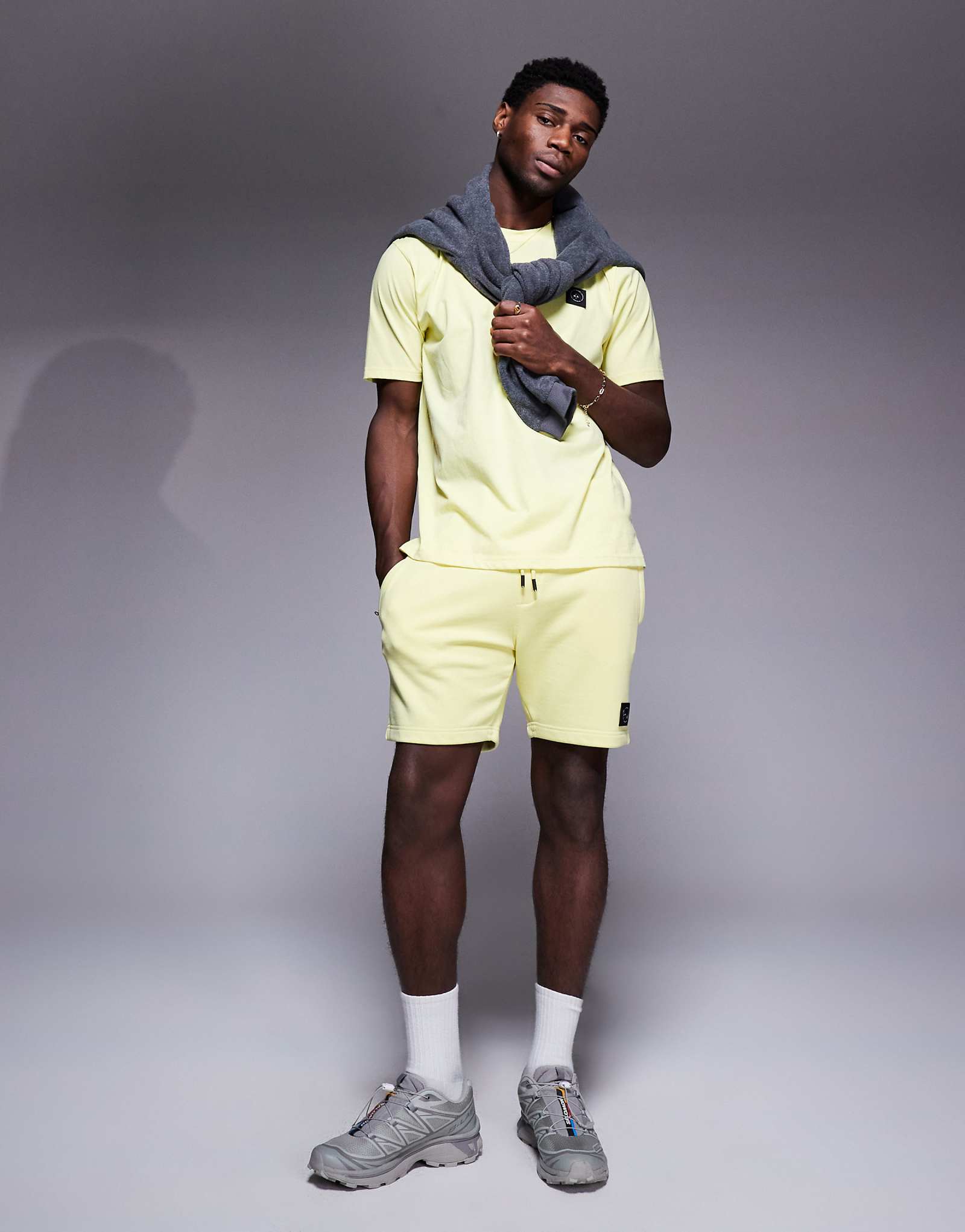 Трикотажные шорты Marshall Artist siren лимонного цвета - часть комплекта