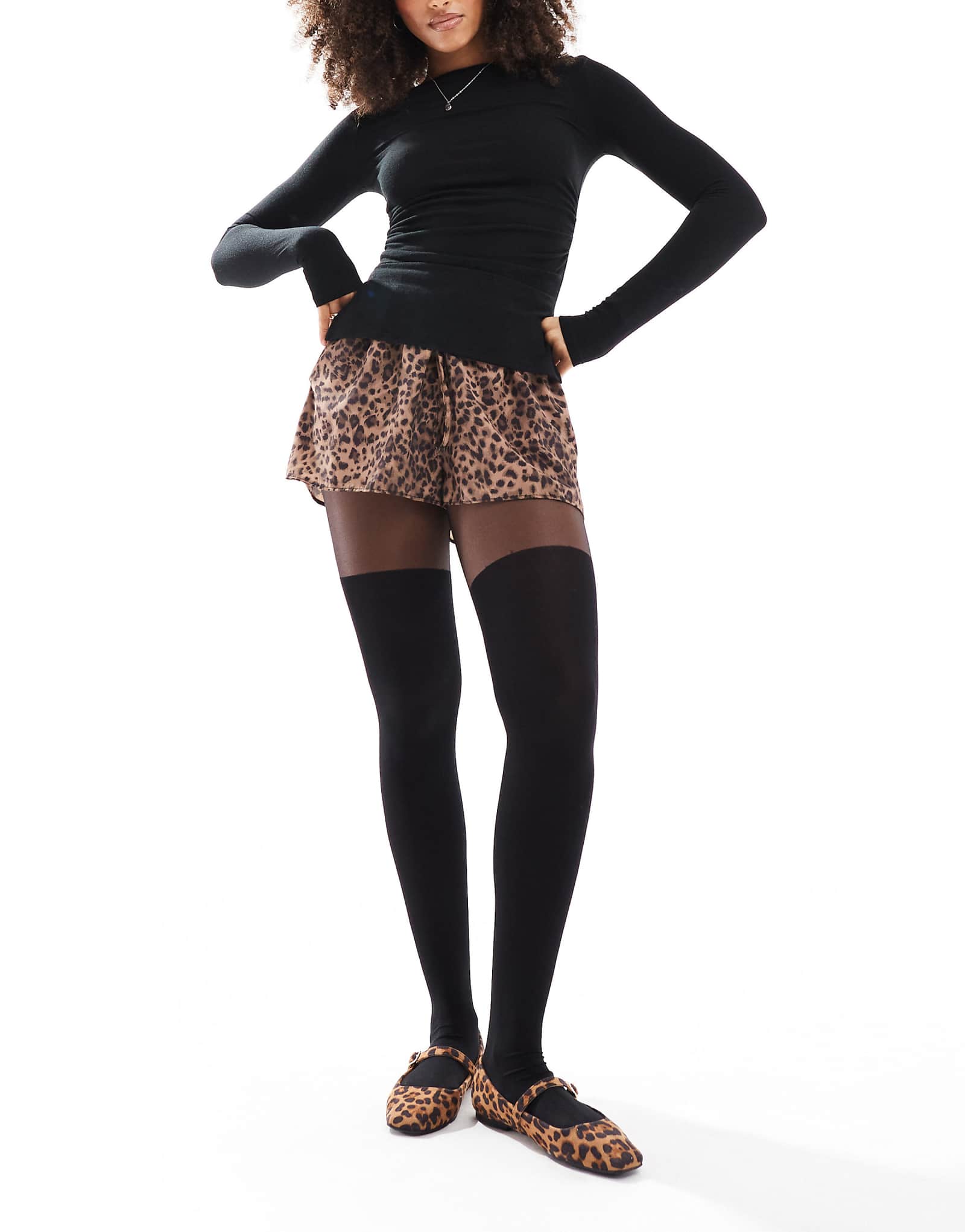 ДИЗАЙНЕРСКИЕ колготки ASOS с имитацией колена поддерживающие ягодицы и животик черного цвета 3490₽