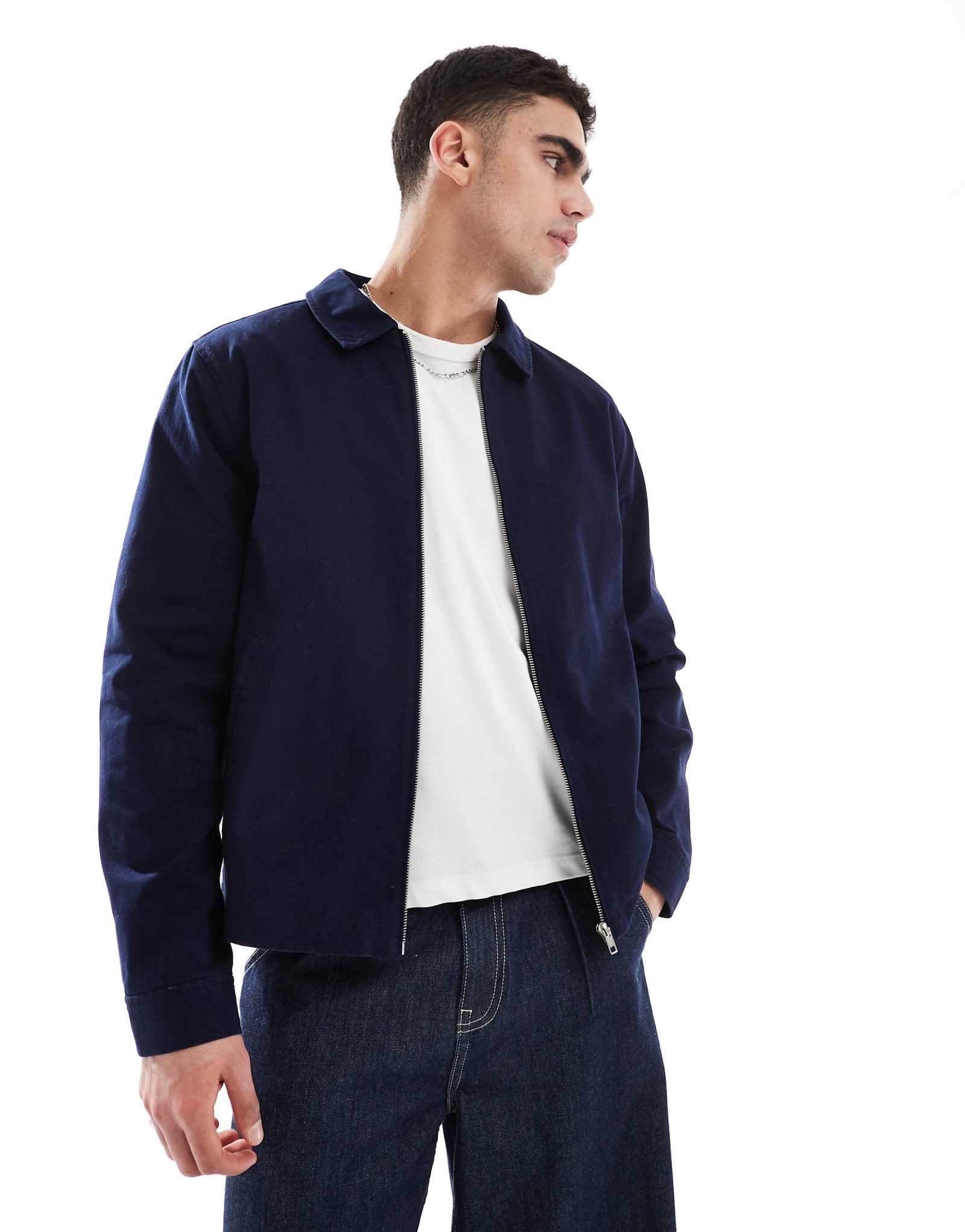 Куртка harrington от ASOS DESIGN темно-синего цвета 9090₽