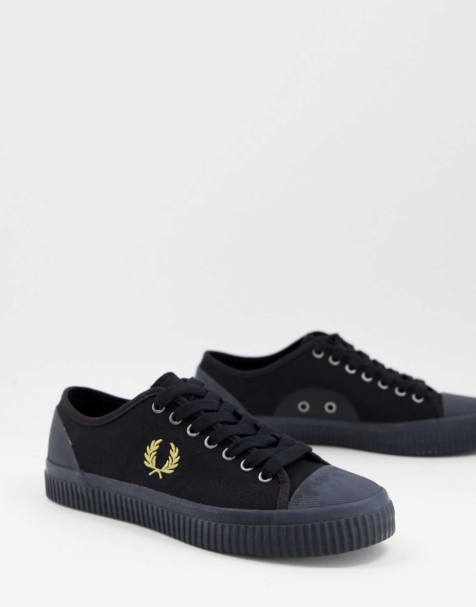 Низкие парусиновые кроссовки Fred Perry hughes черного цвета 15990₽
