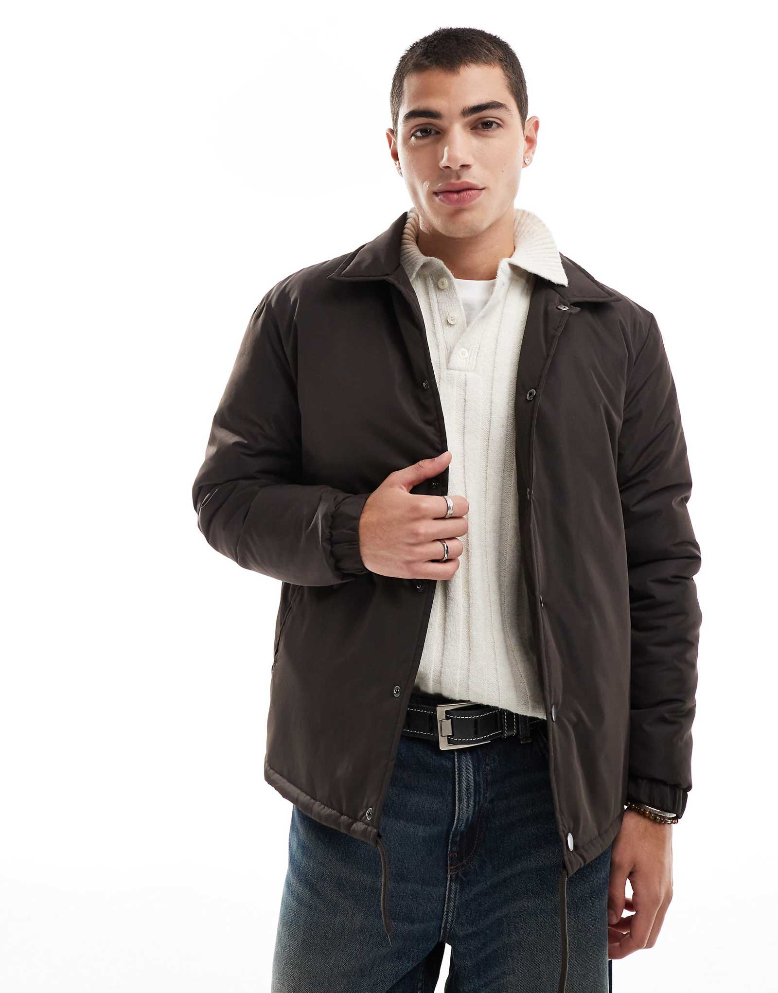 Стеганая куртка тренера Brave Soul коричневого цвета