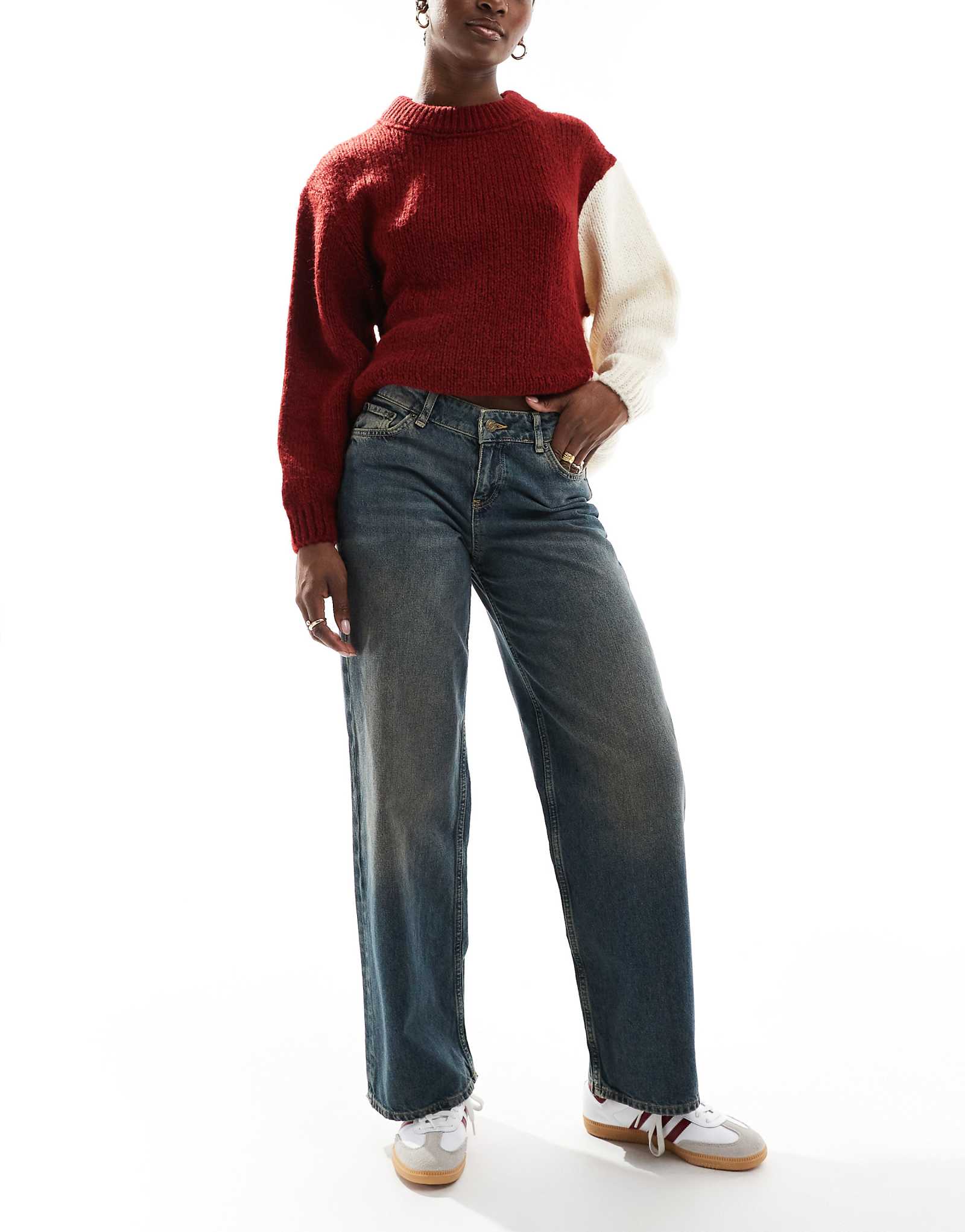 Джинсы JJXX Tokyo широкого кроя с заниженной талией в винтажном синем цвете 5890₽