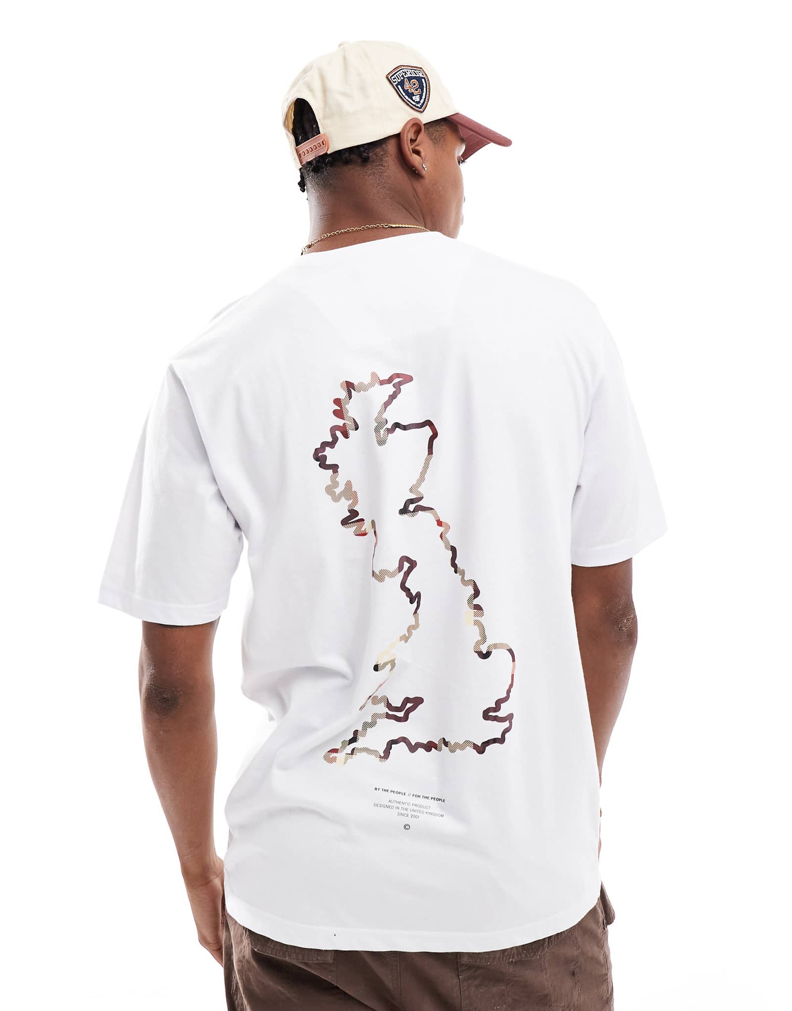 Футболка Marshall Artist House с картой в клеточку белого цвета 12190₽