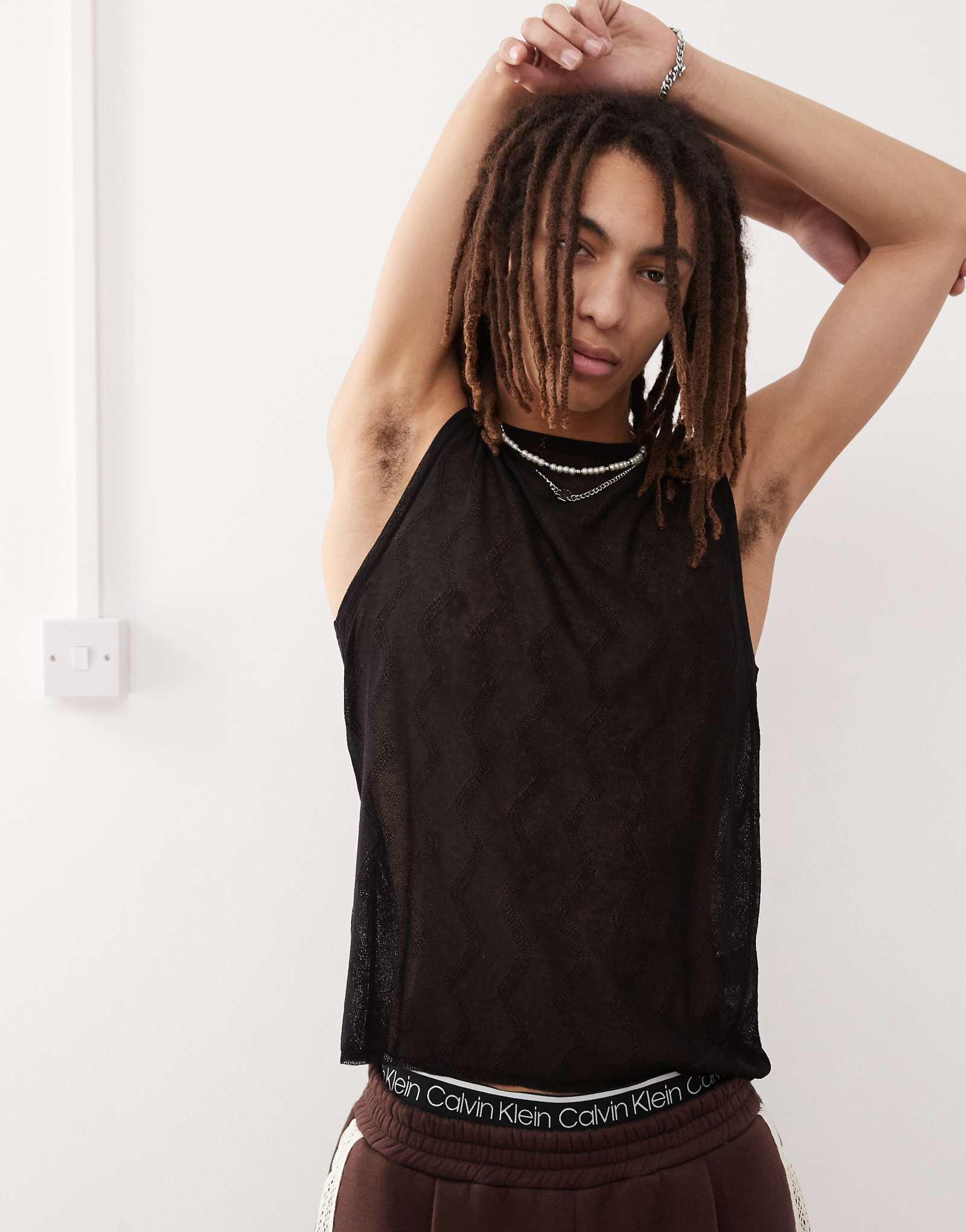 Вязаная майка COLLUSION festival черного цвета 3690₽