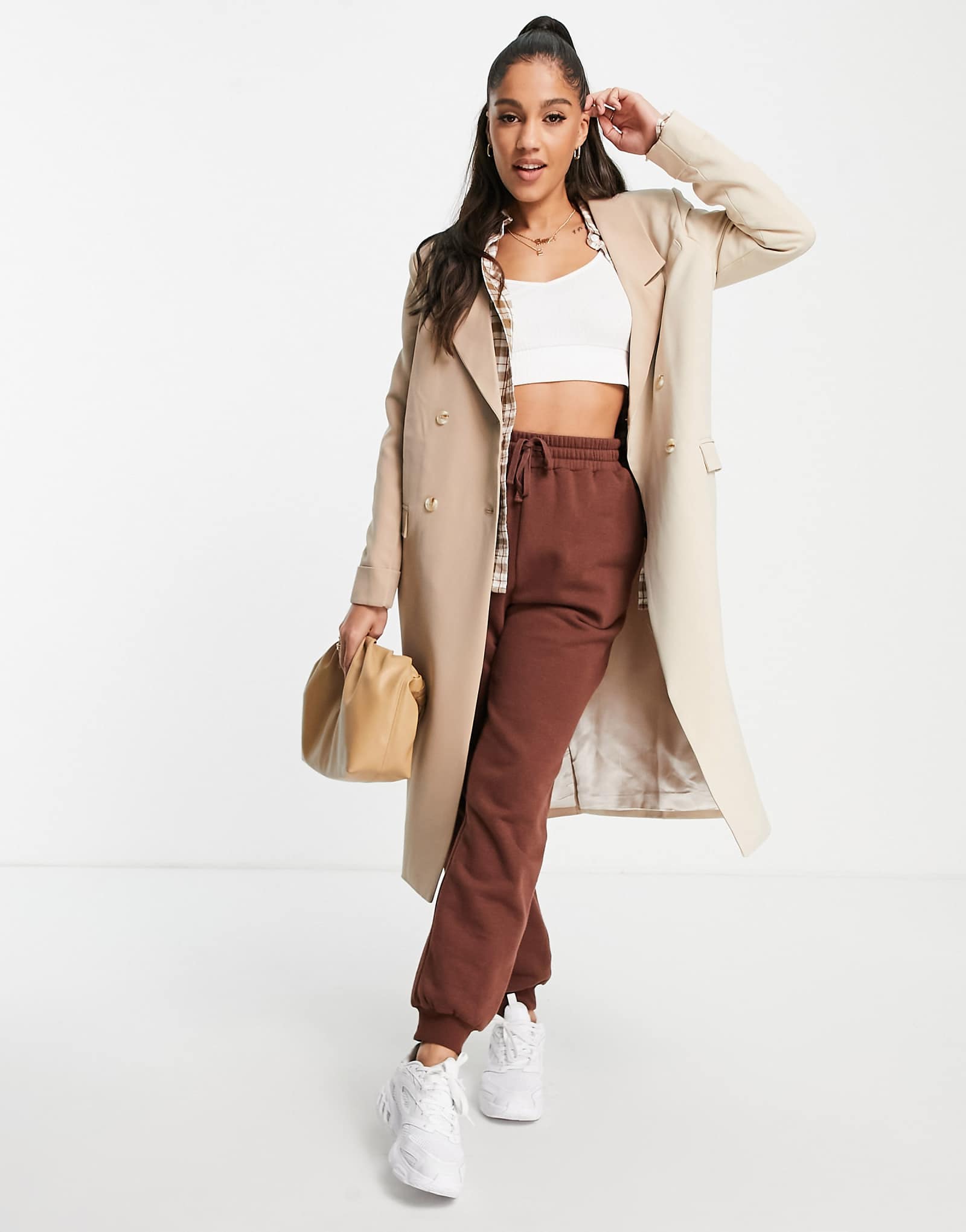 Тренчкот Unique21 color block из камня 14390₽