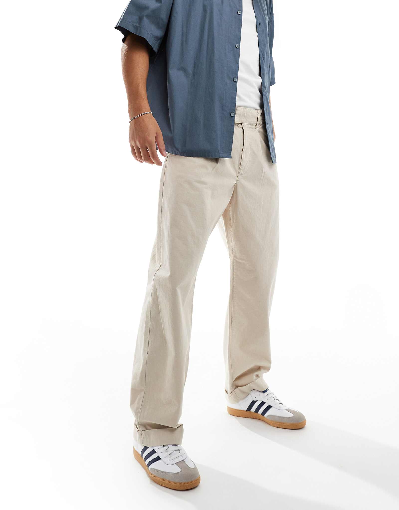 Брюки свободного кроя Selected Homme с отложным воротником из камня 23890₽