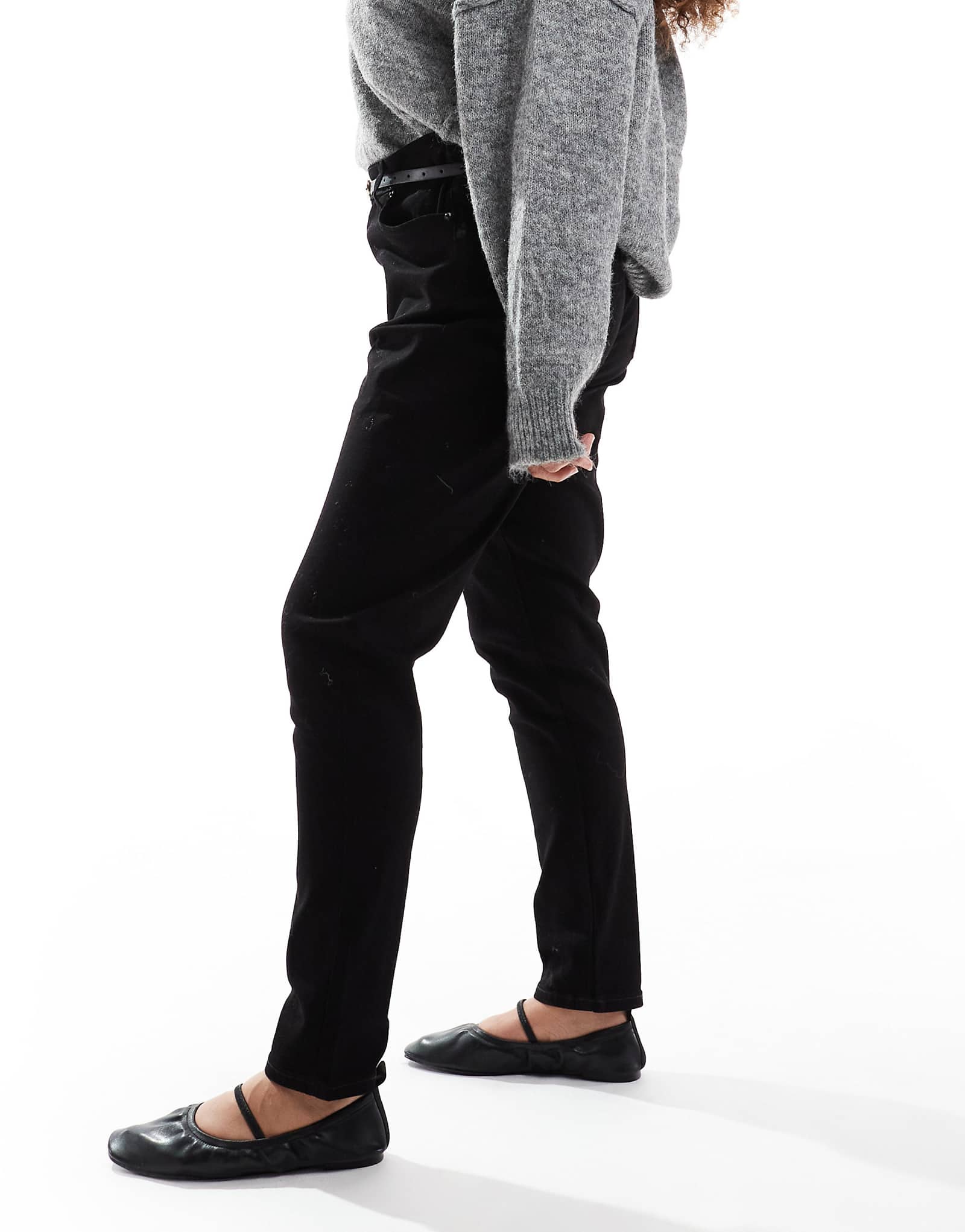 Зауженные джинсы ASOS DESIGN Curve чистого черного цвета 5090₽