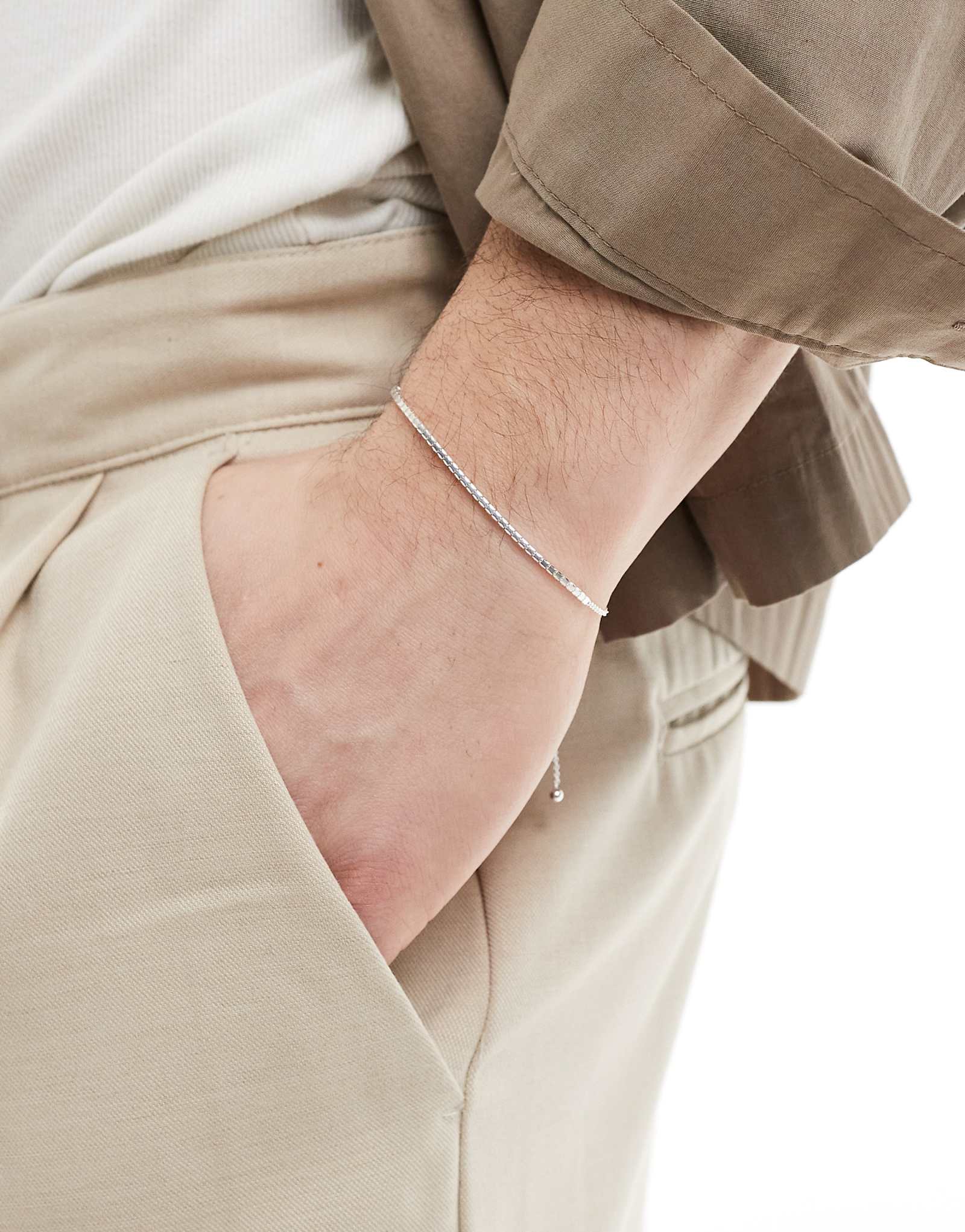 Теннисный браслет из стерлингового серебра ASOS DESIGN из серебра 8790₽