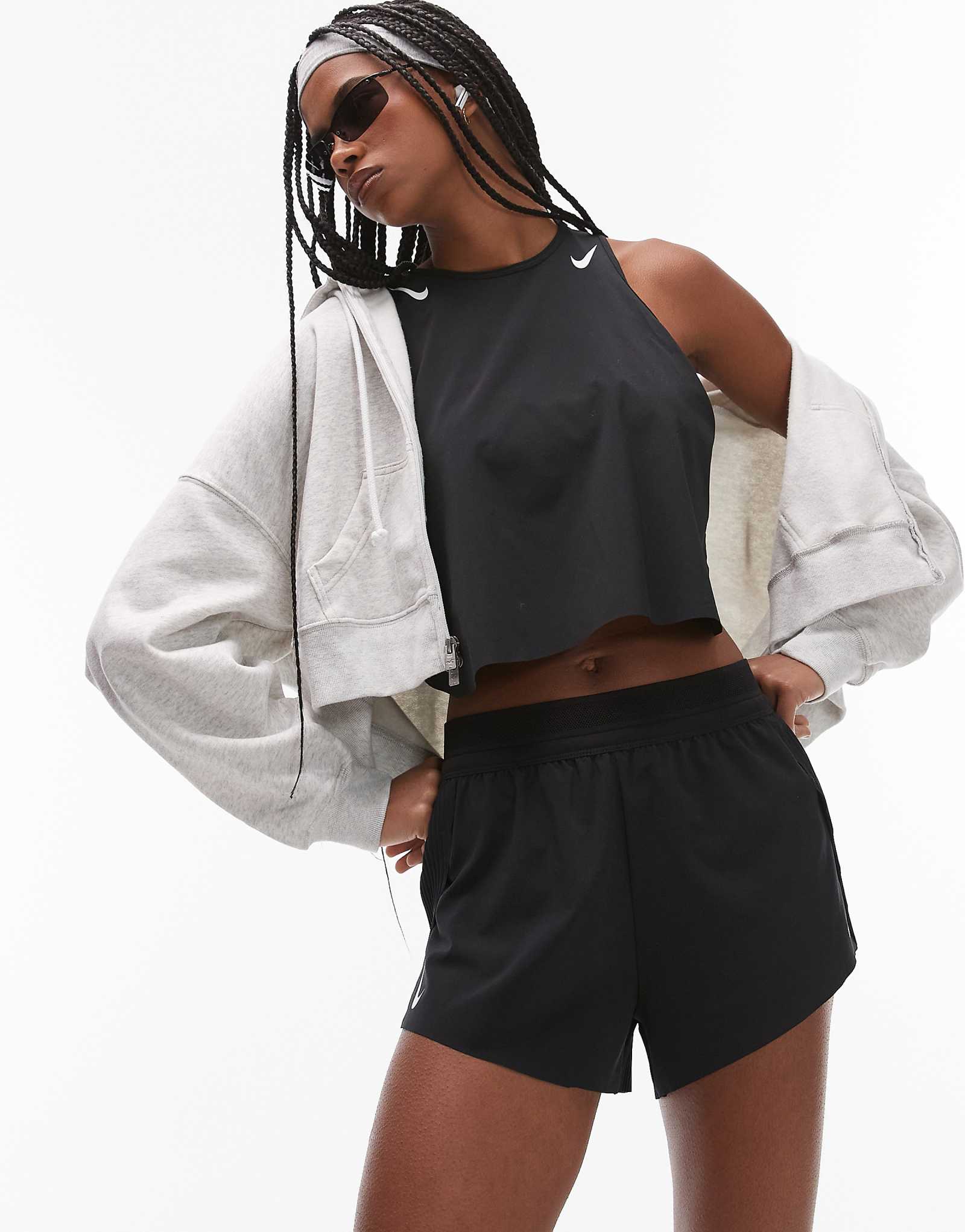 Шорты Nike Running AeroSwift с 3-дюймовой складкой черного цвета 16290₽