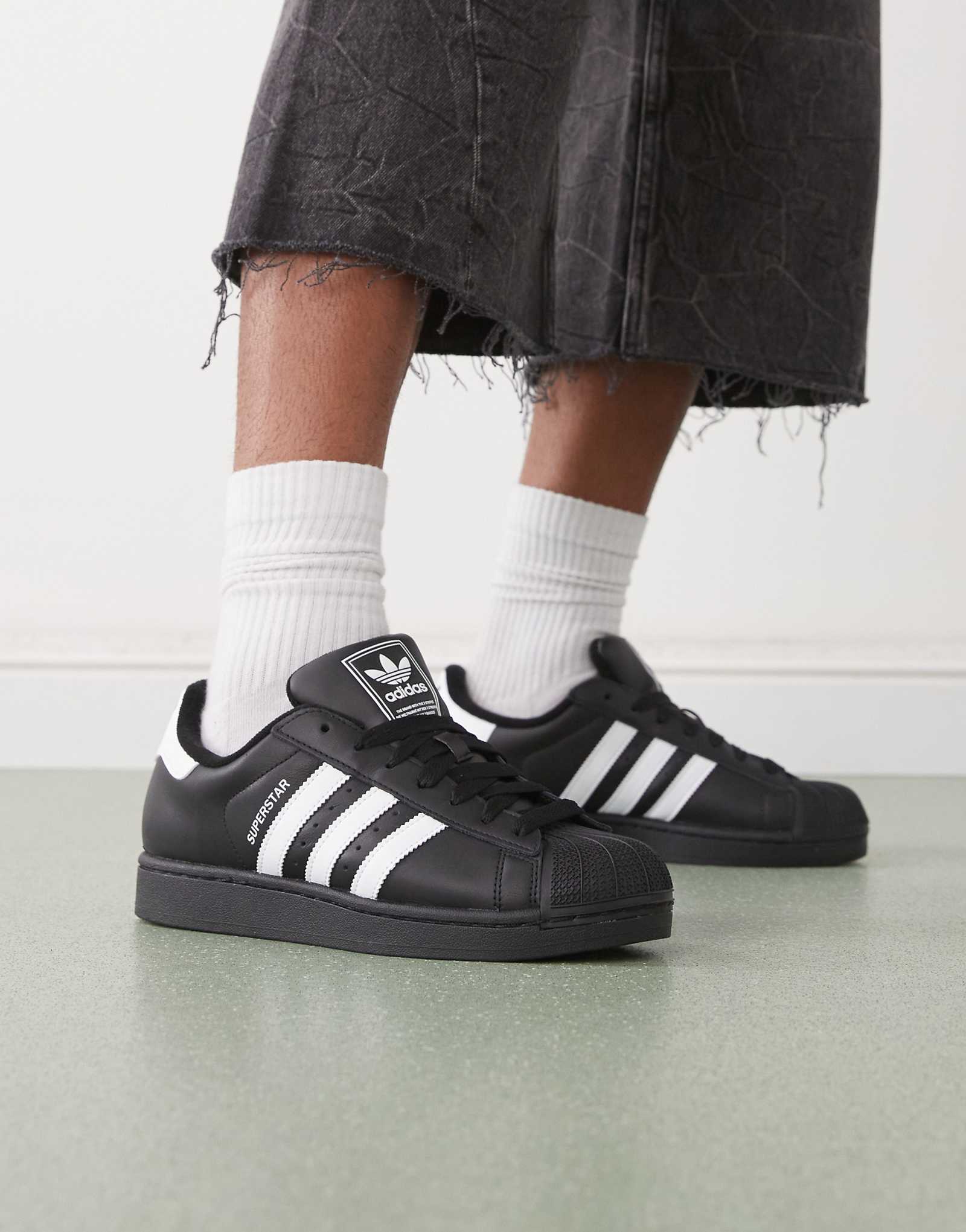 кроссовки adidas Originals Superstar II черно-белого цвета