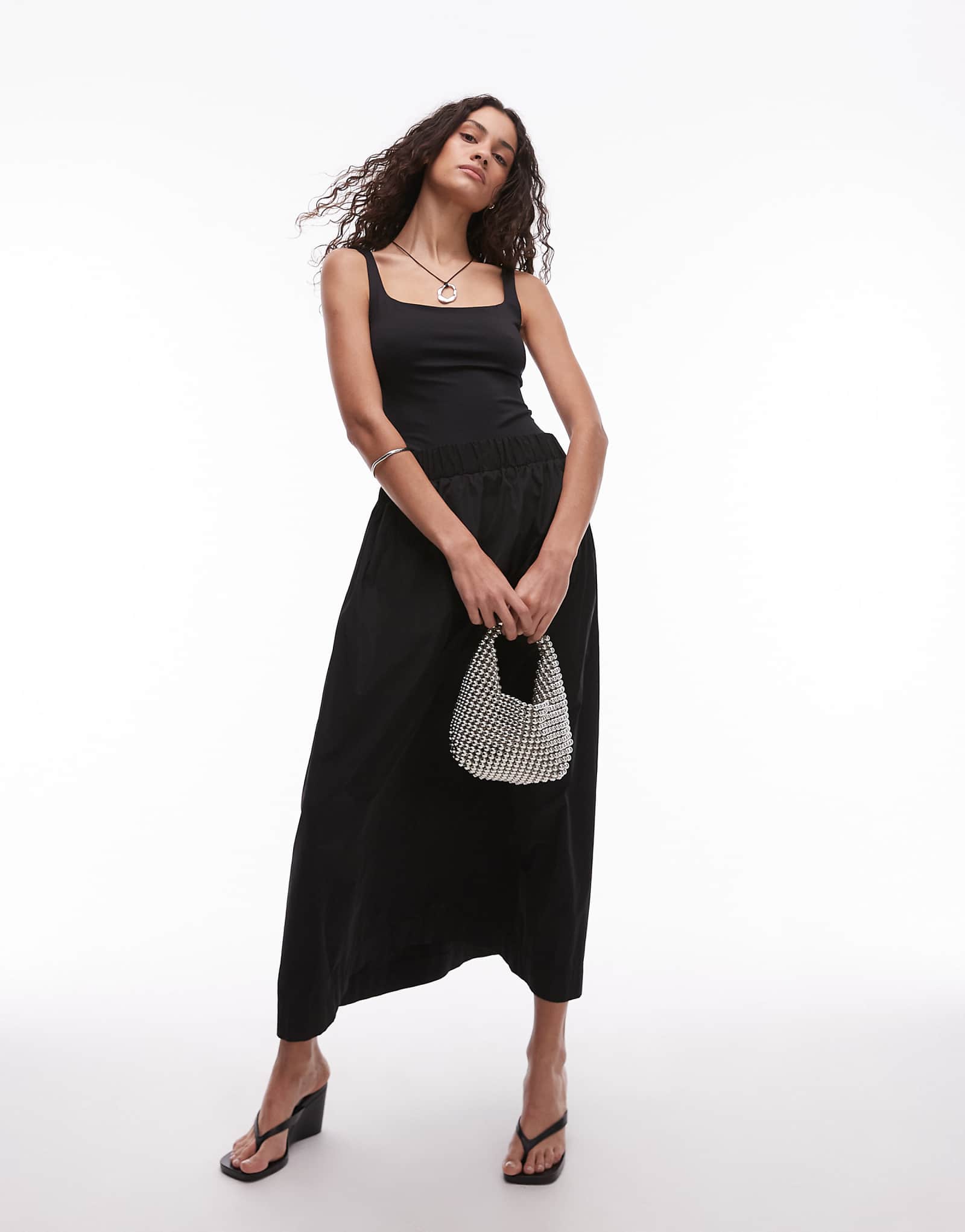 Боди с круглым вырезом в рубчик Mango черного цвета 5490₽