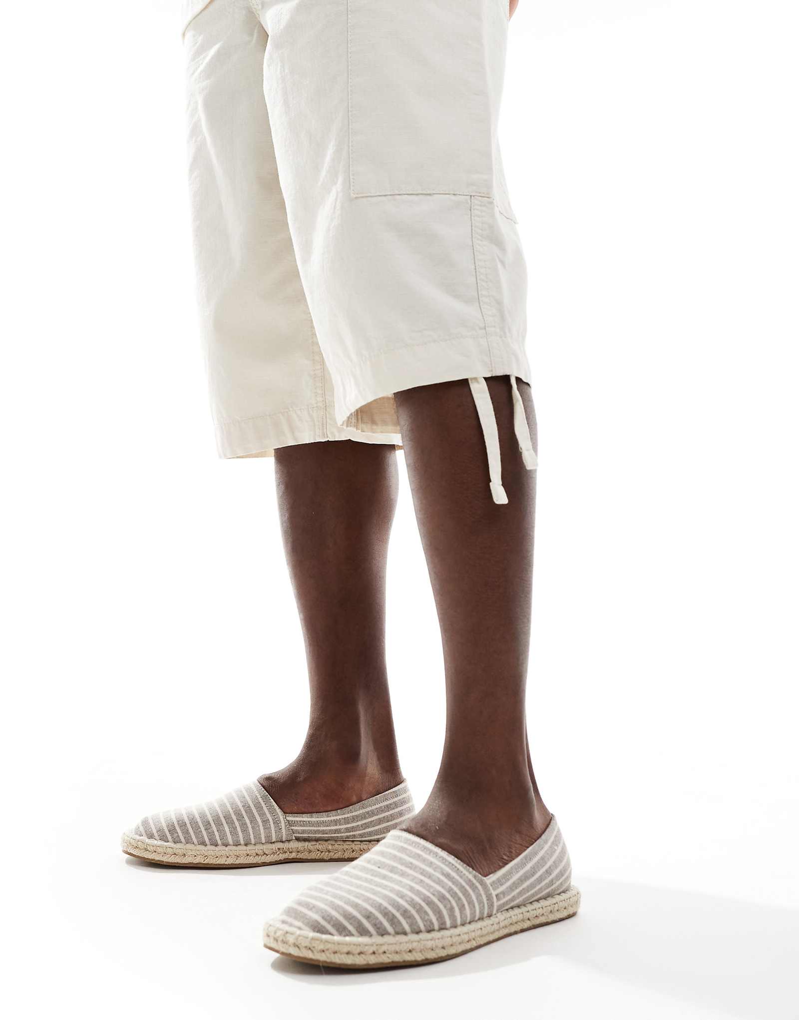 ДИЗАЙНЕРСКИЕ эспадрильи ASOS из парусины в серую полоску 2890₽