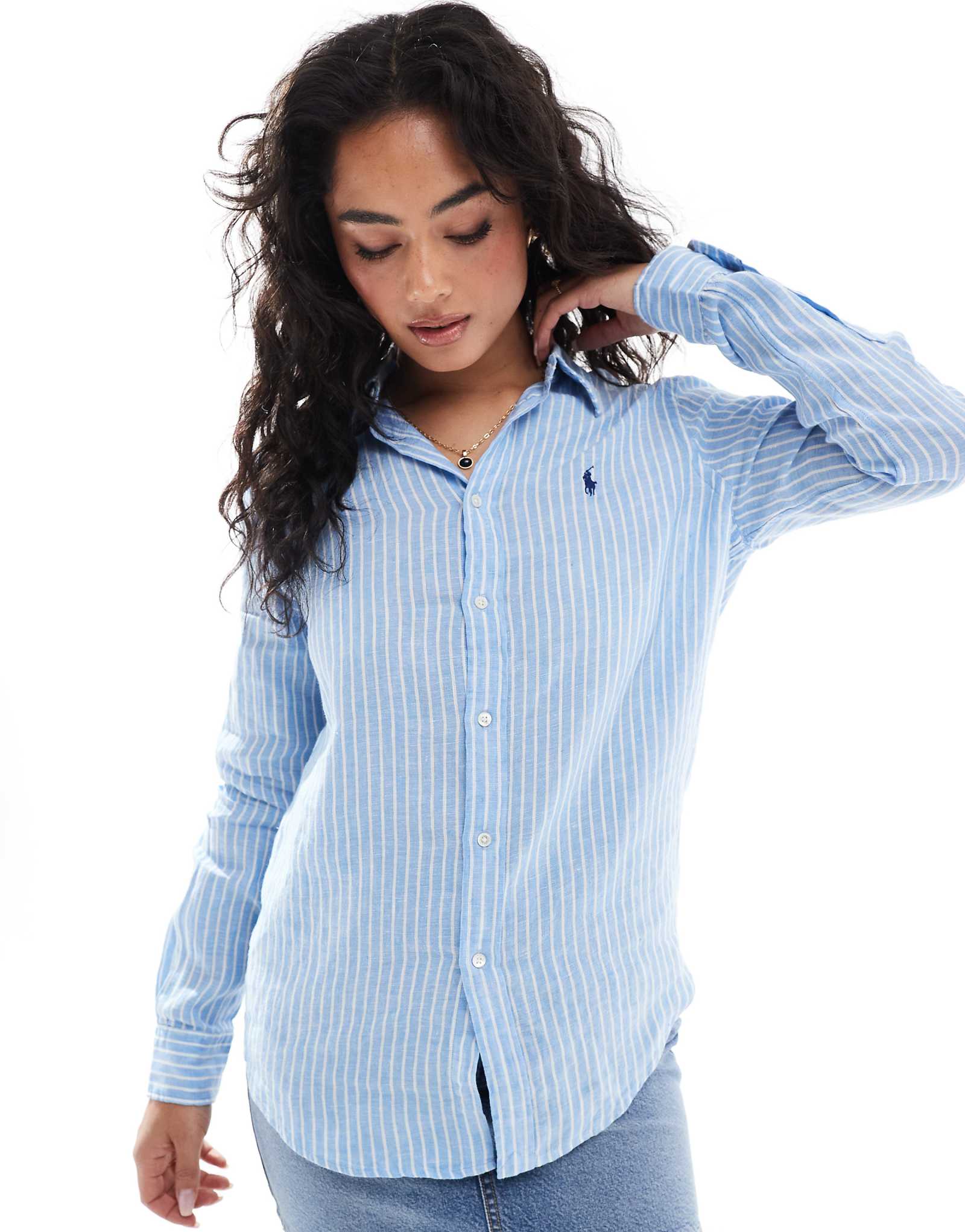 Рубашка Polo Ralph Lauren с логотипом синего цвета 19890₽