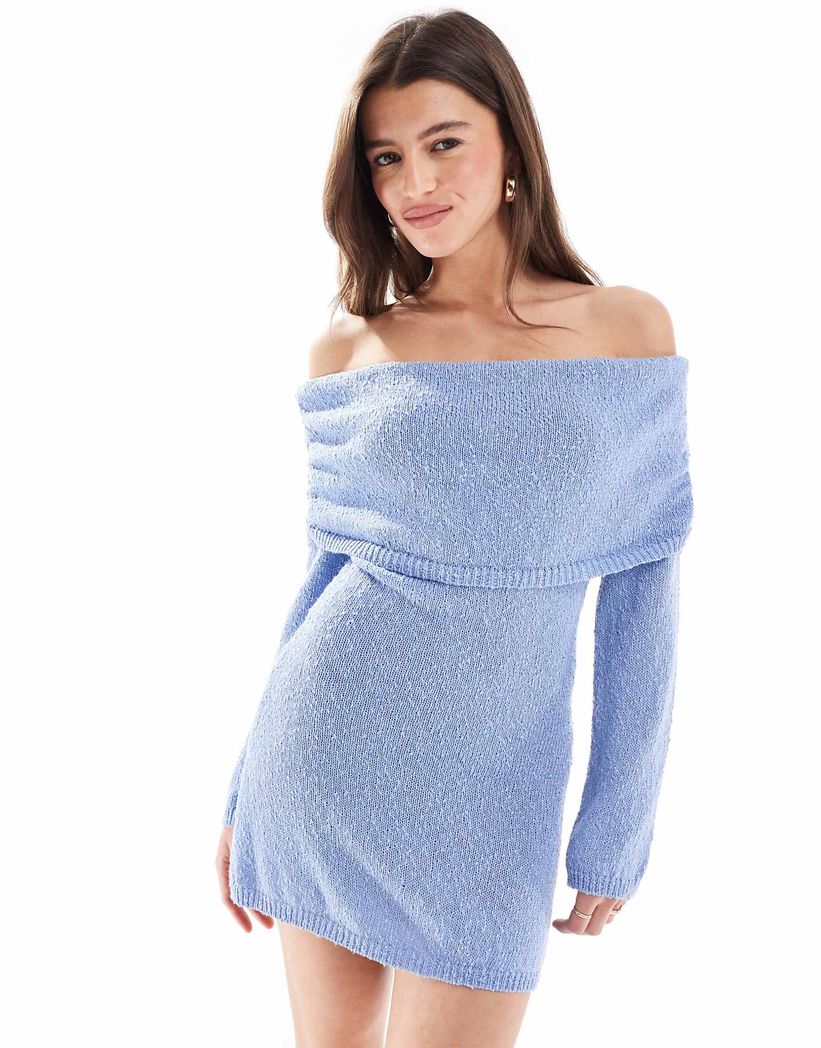 Эксклюзивное мини-платье из текстурированного трикотажа бардо Frolic синего цвета 5090₽