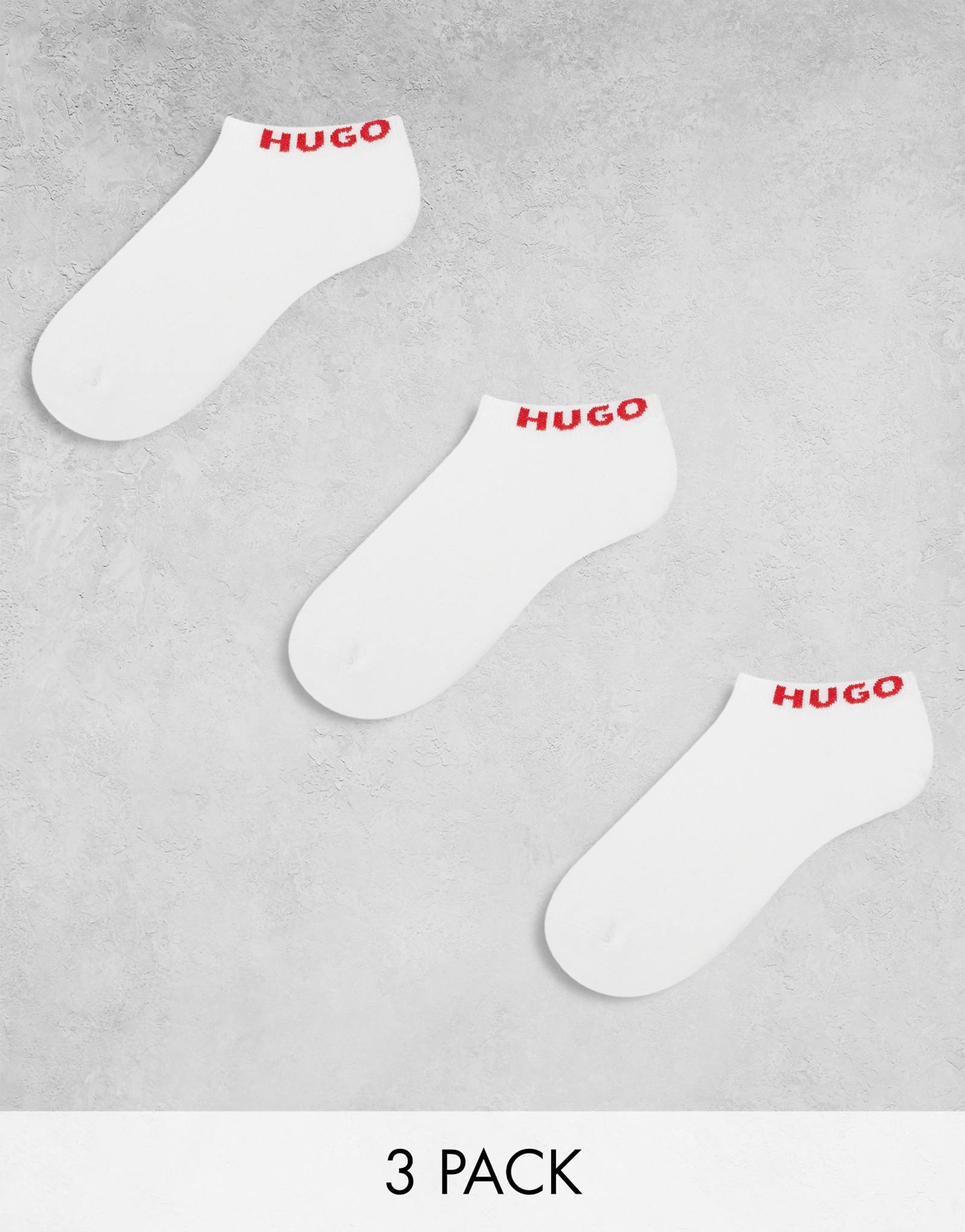 Белые носки с логотипом HUGO Bodywear из 3 упаковок 4590₽