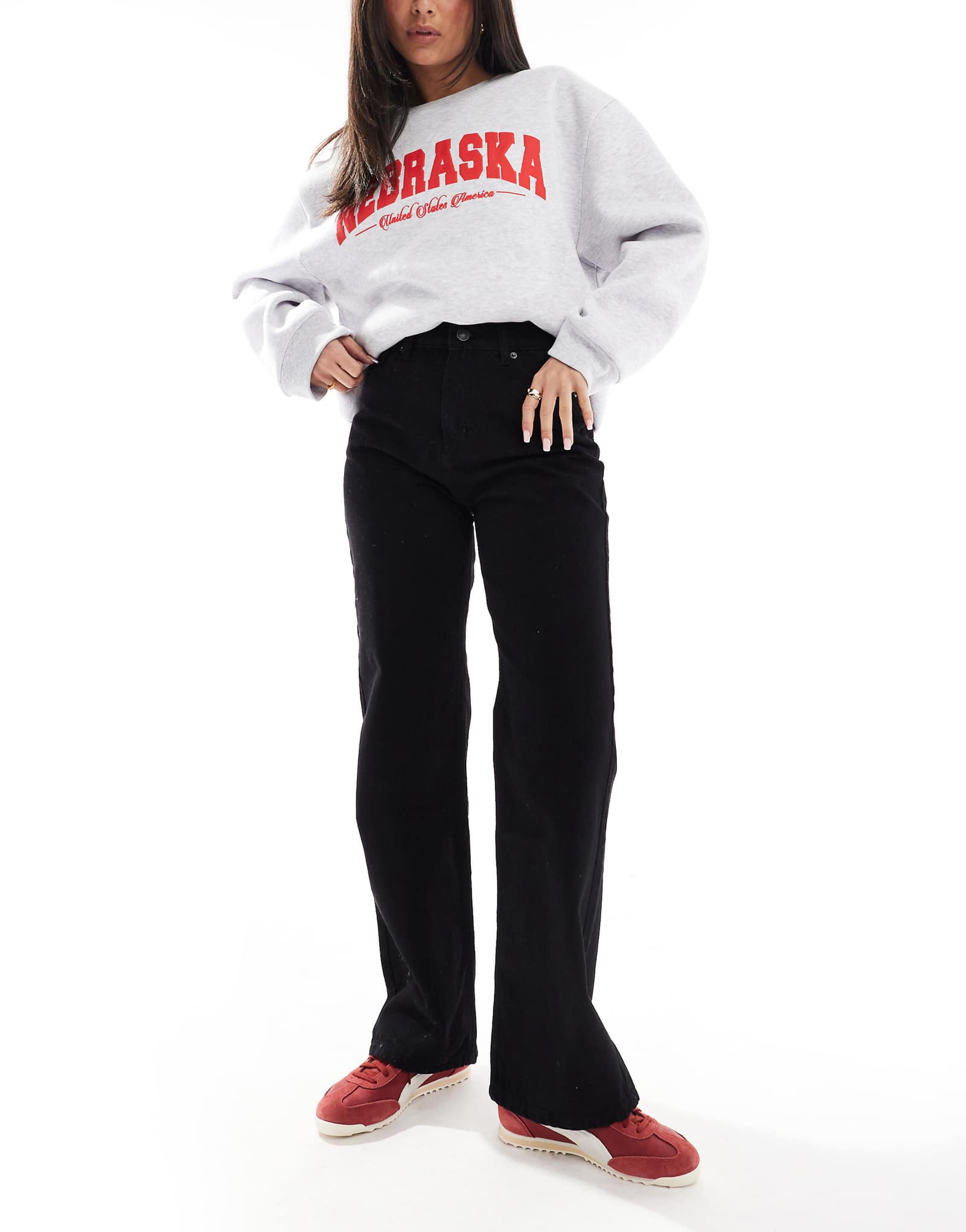 Джинсы с прямыми штанинами от DTT Liv dad черного цвета