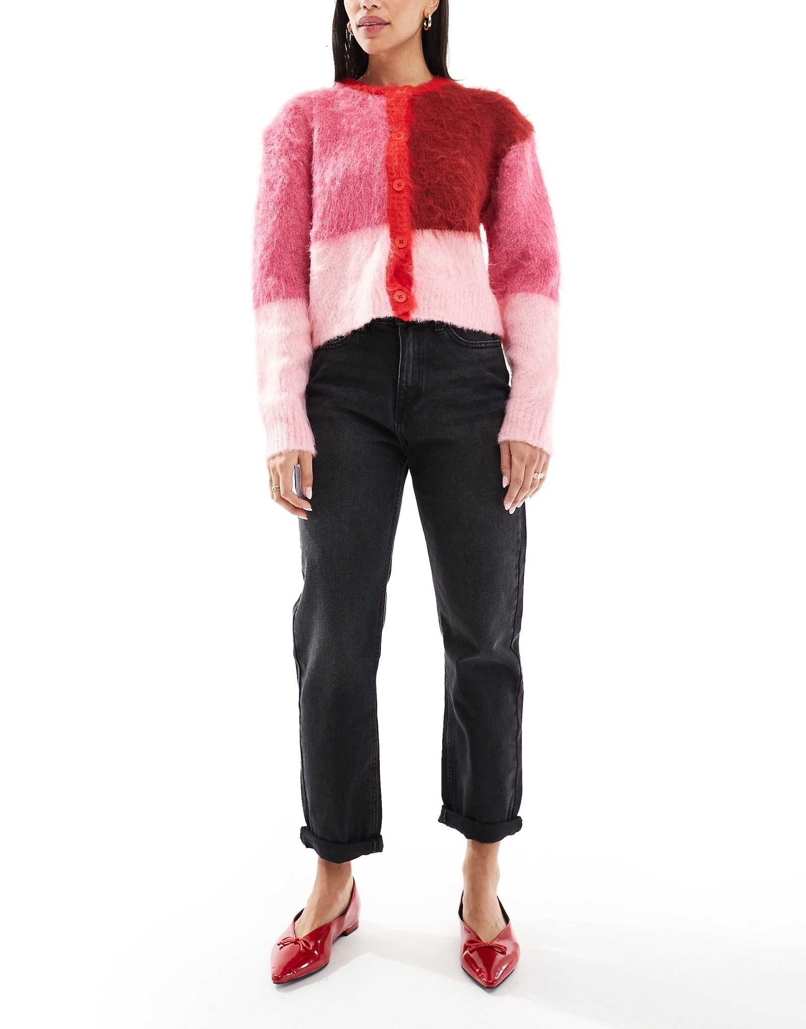 Джинсы для мамы свободного кроя DTT Veron черного цвета застиранные 5690₽