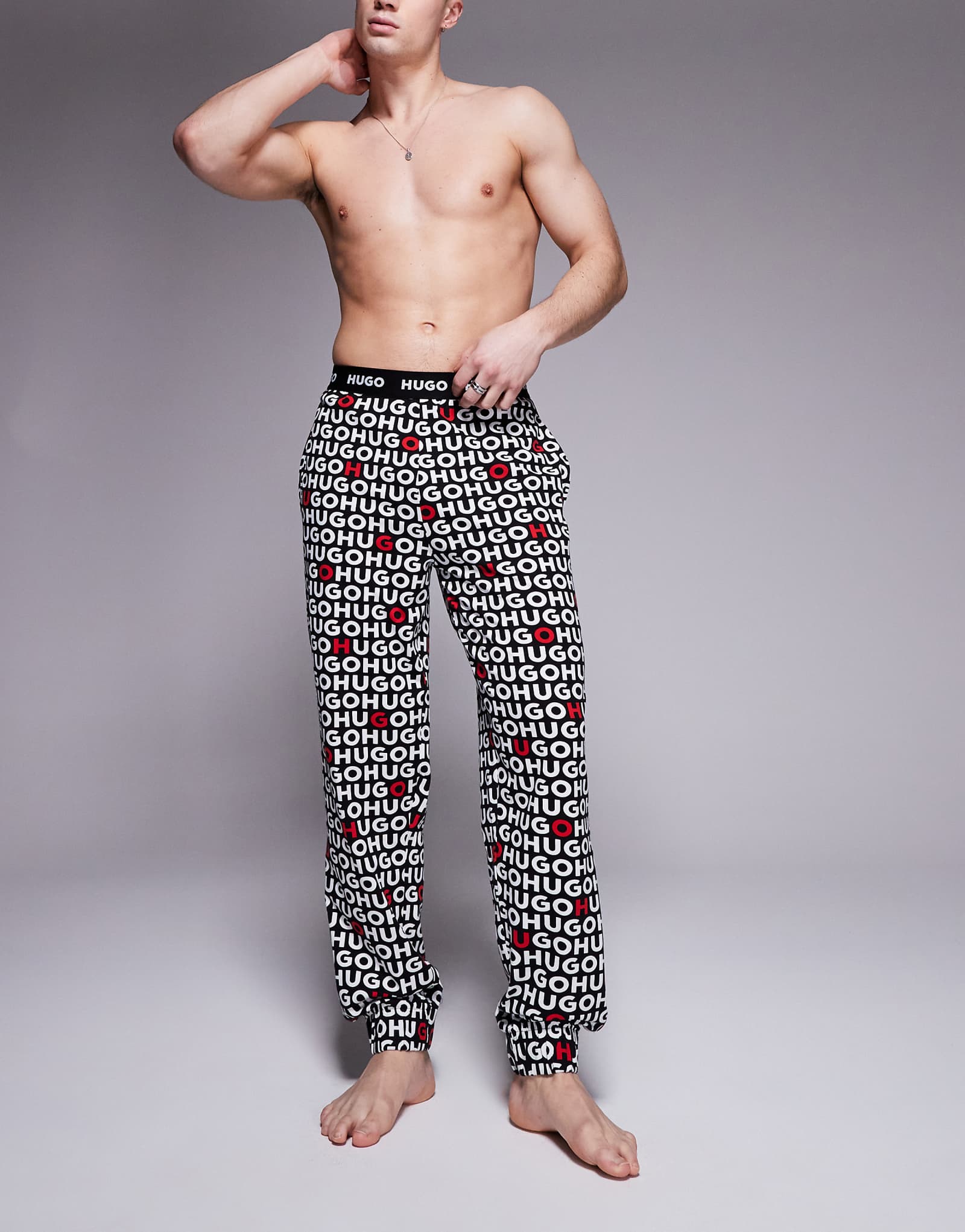 Низ с логотипом HUGO Bodywear Tortuga черного цвета 7290₽