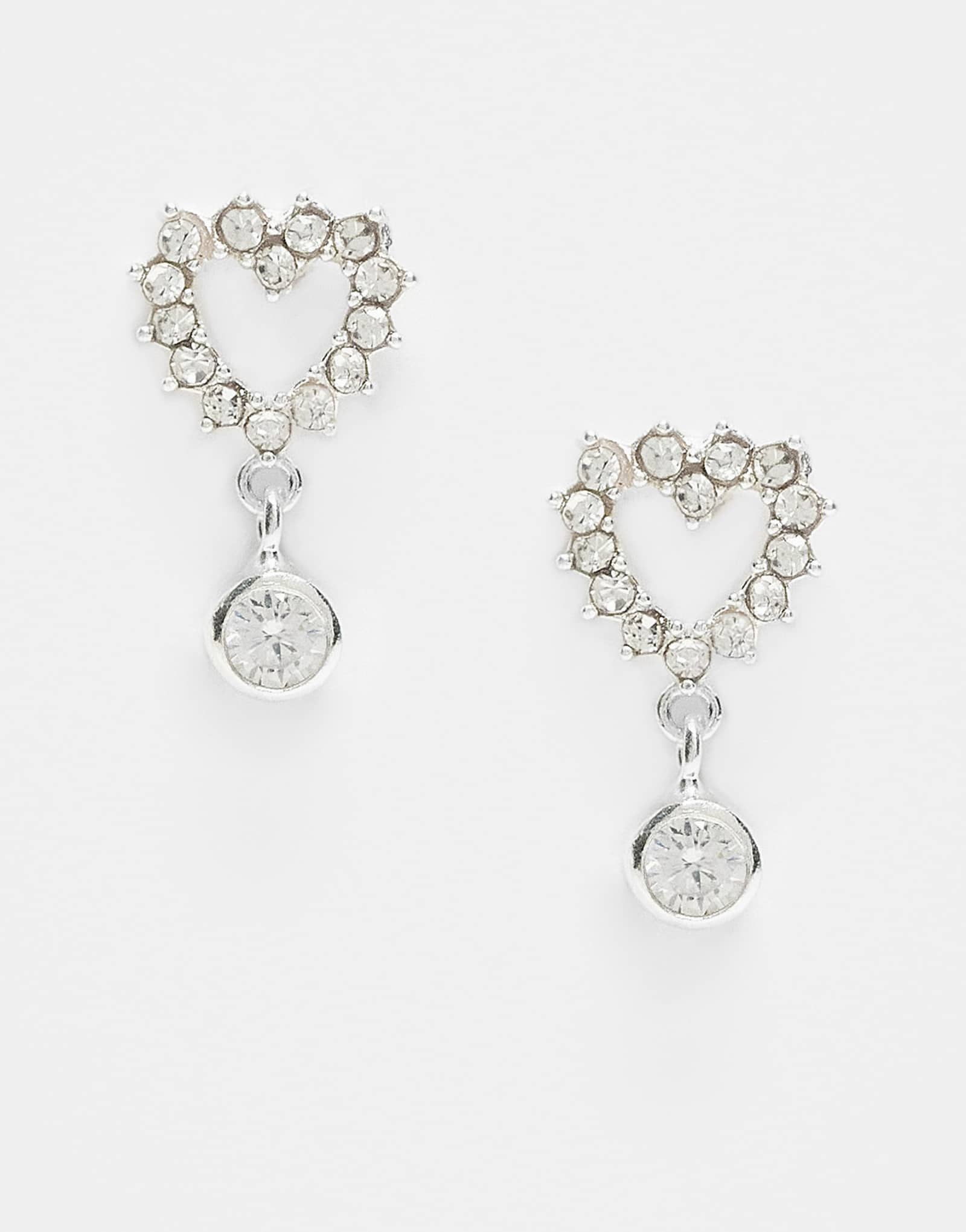 Серьга-гвоздик Kingsley Ryan gemset с вырезанным сердечком и драгоценным камнем-шармом из чистого серебра 4590₽