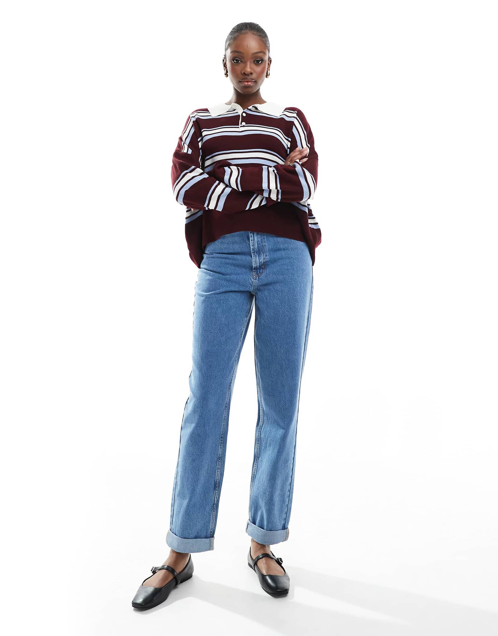 Джинсы ASOS DESIGN Tall с высокой посадкой свободного кроя чистого синего цвета 4990₽